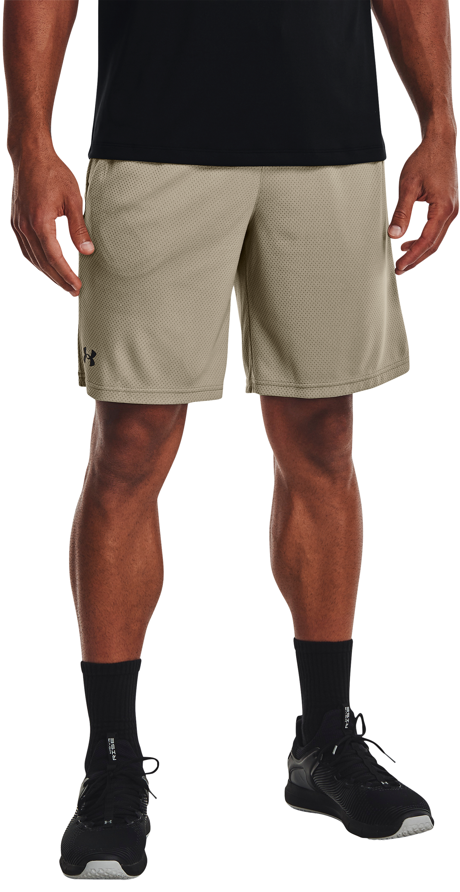 Under Armour Tech Mesh Shorts for Men - Khaki Gray/Black - XL product image