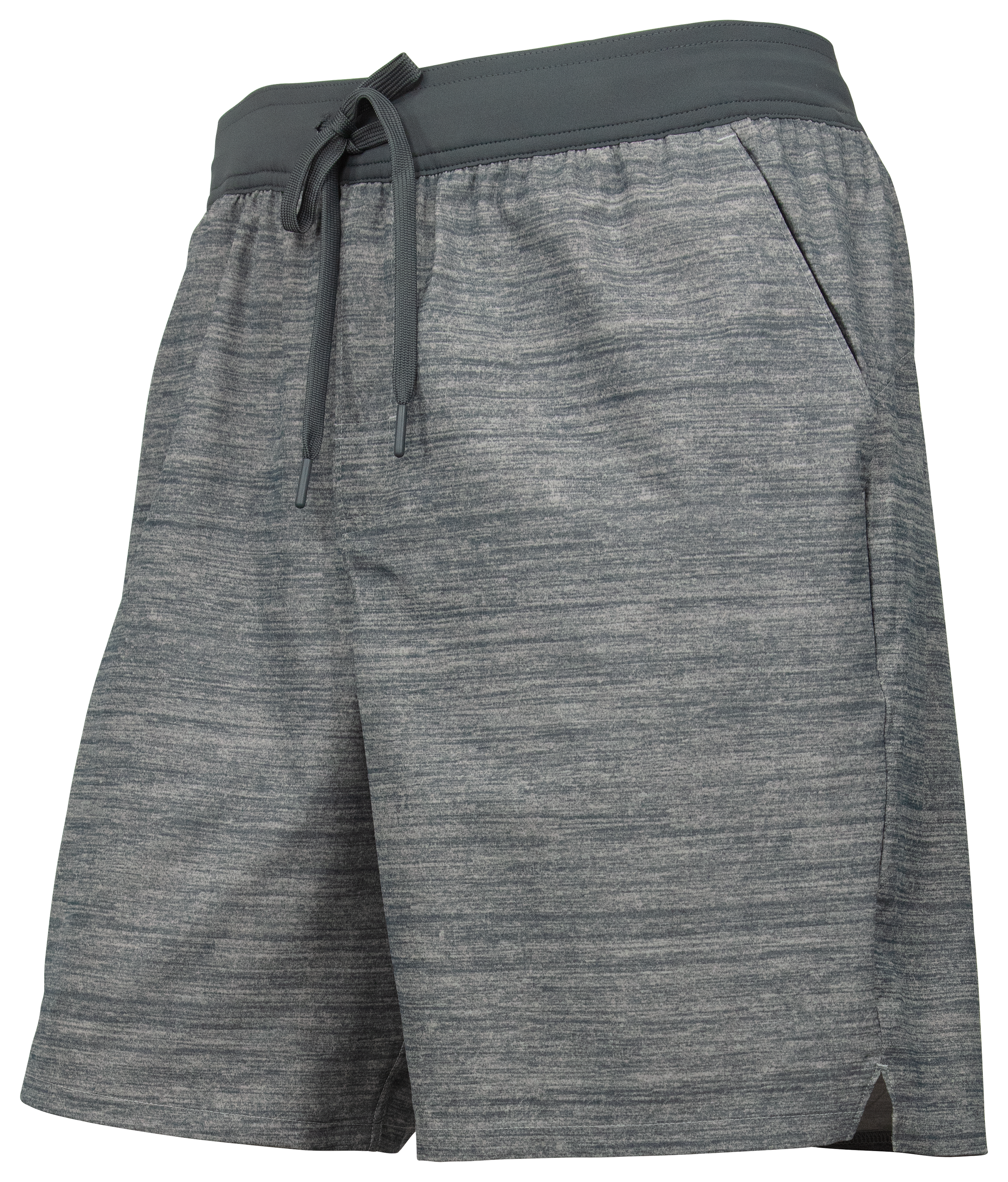 Image of Under Armour Shorebreak 2-in-1 Boardshorts for Men - Mod Gray Fade Heather/Black - 3XL