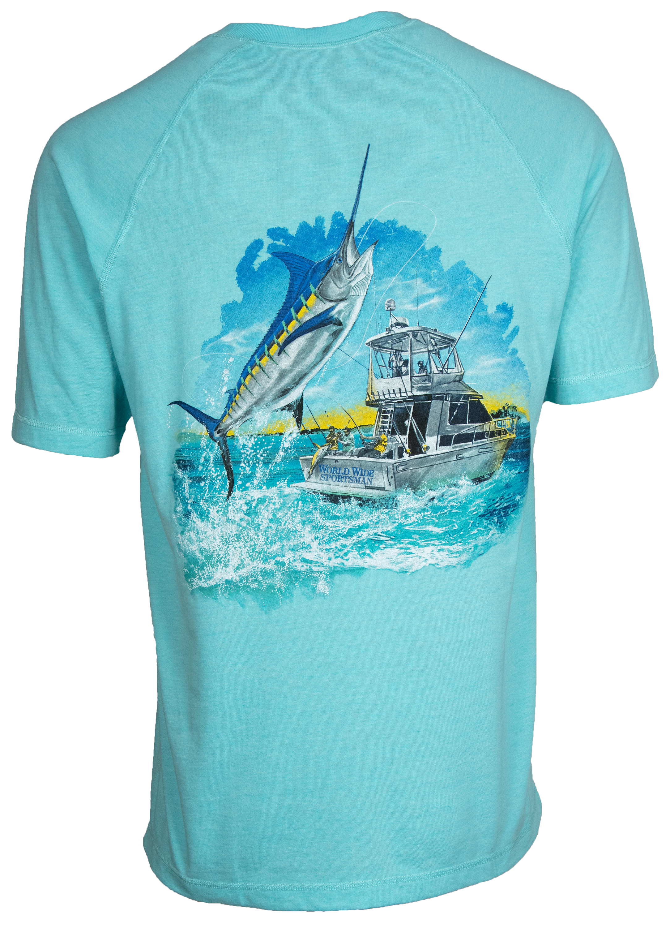 World Wide Sportsman Leaping Marlin Graphic Short-Sleeve T-Shirt for Men - Aqua - XL product image