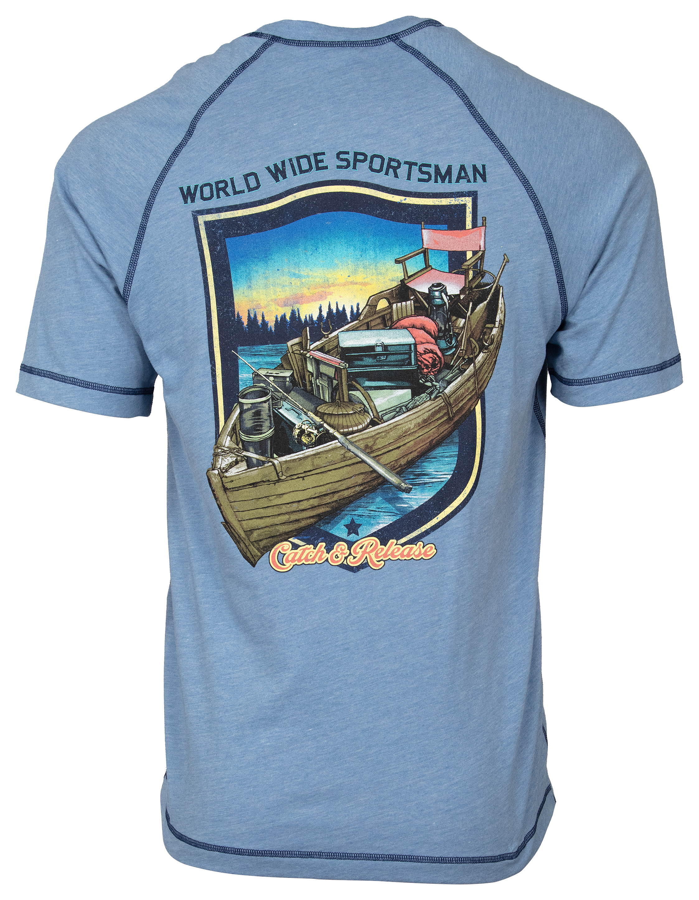 World Wide Sportsman Vintage Catch and Release Short-Sleeve Crew Neck T-Shirt for Men - Cobalt - M