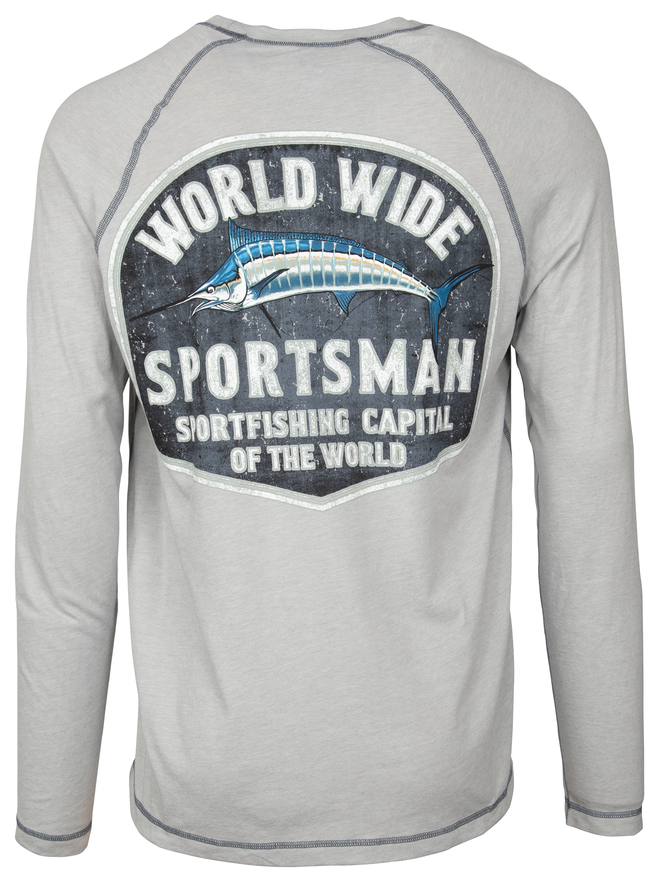 World Wide Sportsman Vintage Sportfishing Capital Long-Sleeve Crew-Neck  T-Shirt for Men