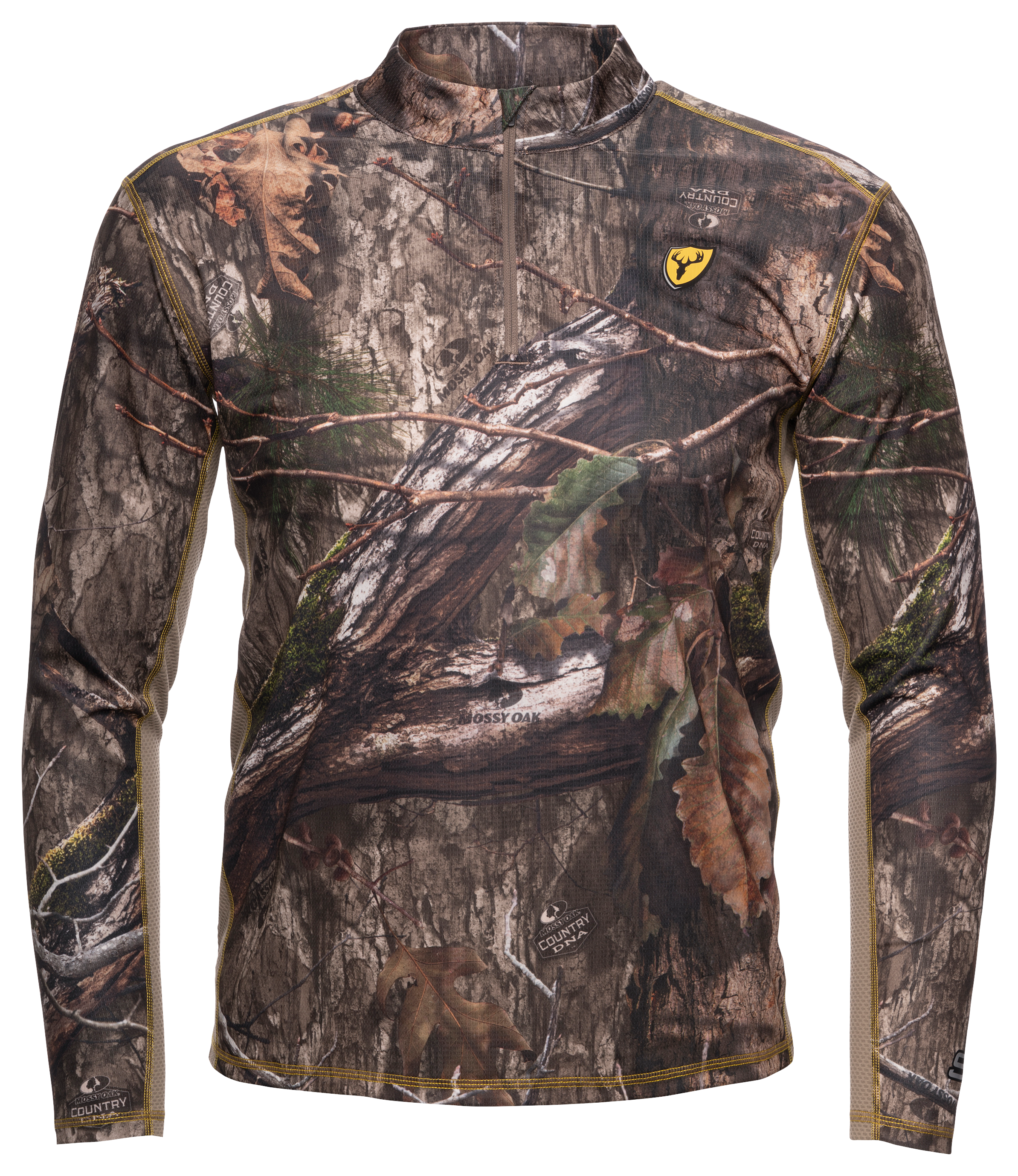 Image of Blocker Outdoors Shield Series Angatec Performance Quarter-Zip Long-Sleeve T-Shirt for Men - Mossy Oak Country DNA - M