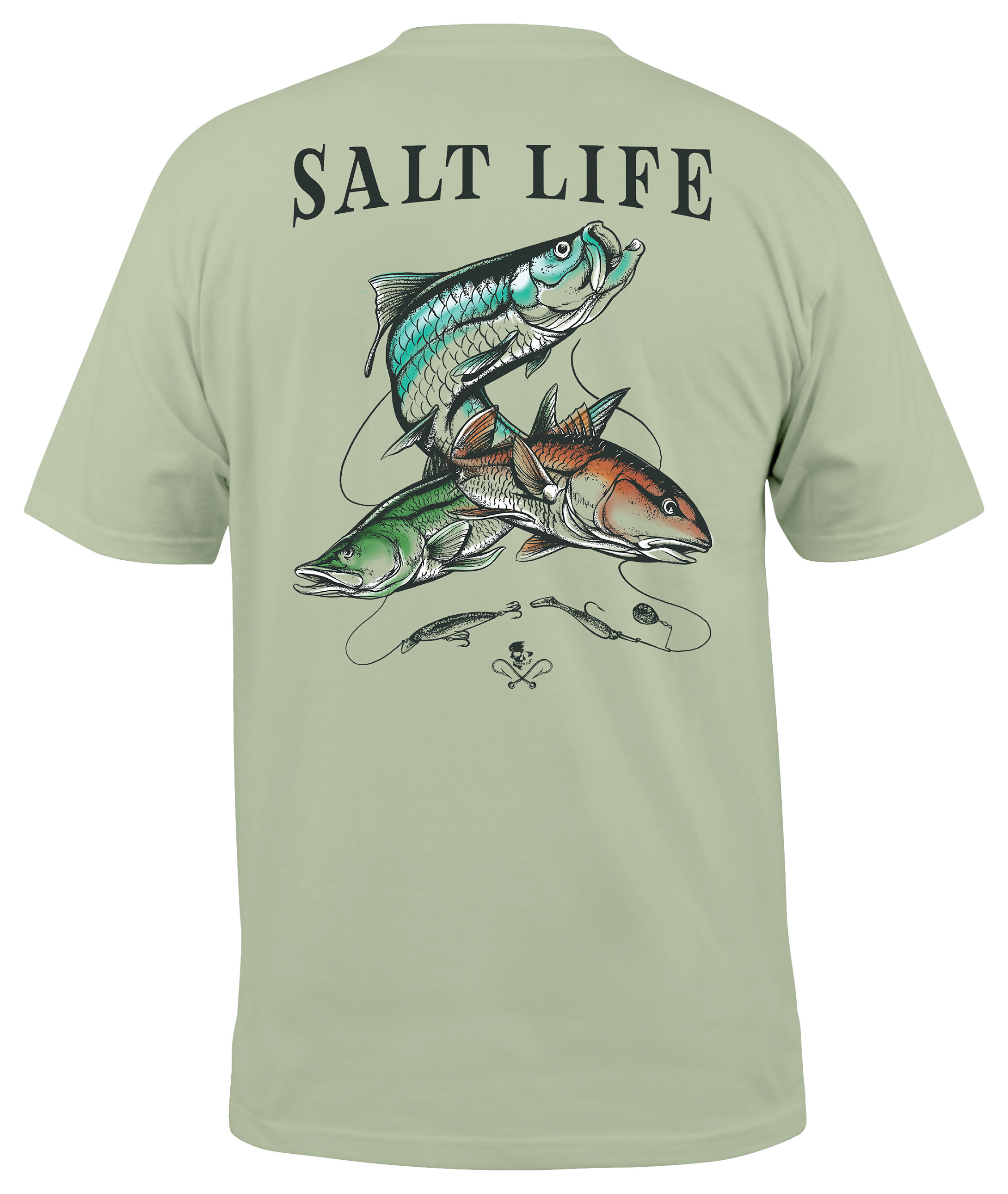 Fishing Jumping Snook Adult Short Sleeve T-Shirt-Tan-XL