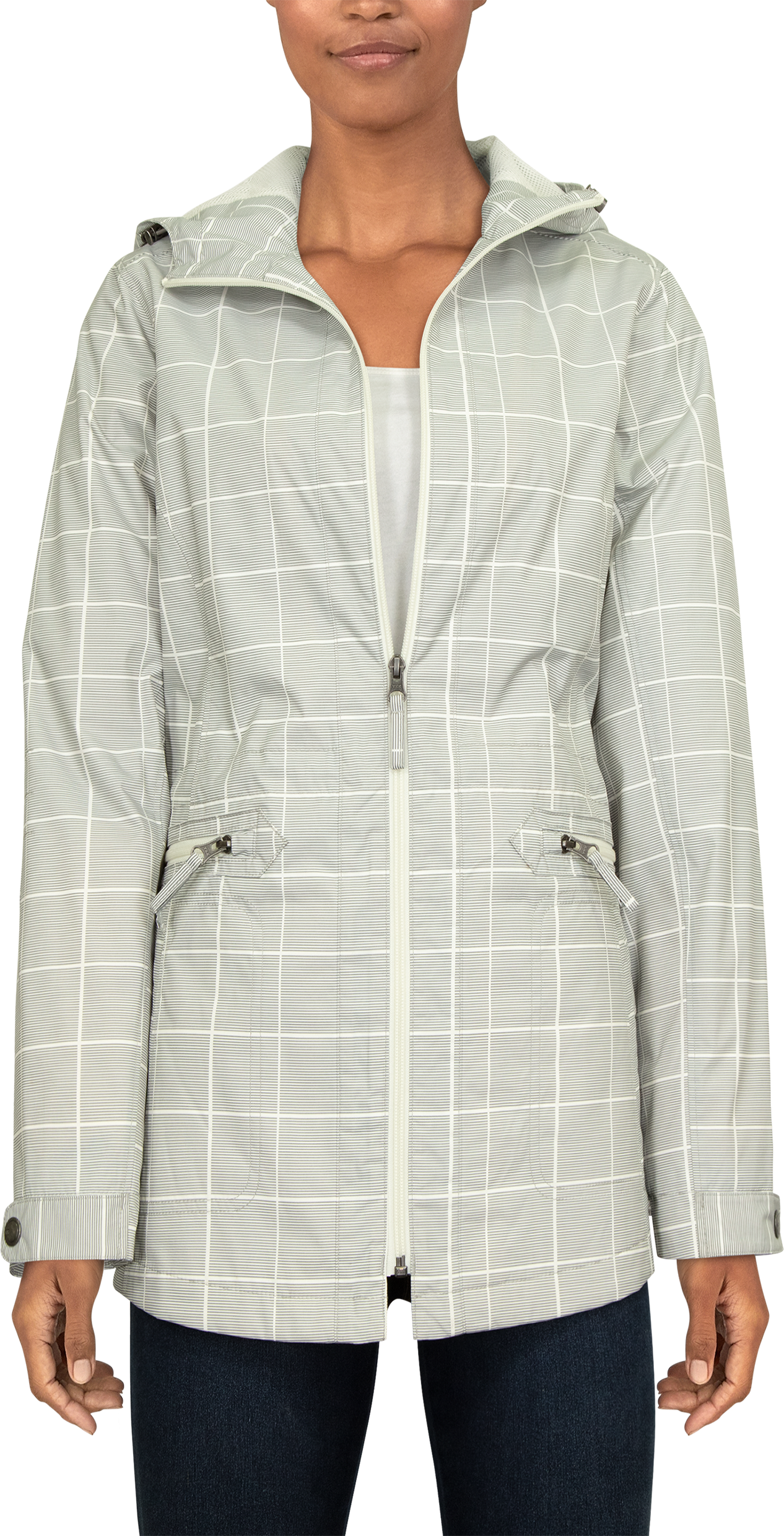 Natural Reflections Essential Coated Jacket for Ladies - Grey/White Plaid - 2X product image