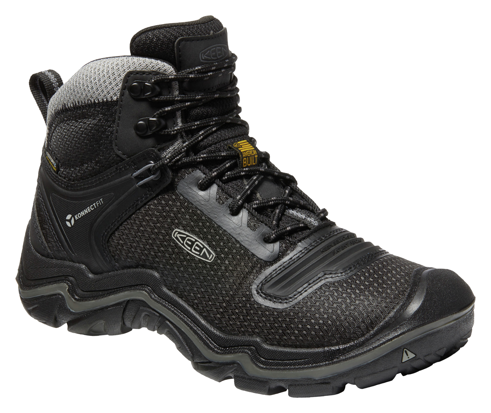 Image of KEEN Durand EVO Waterproof Hiking Boots for Men - Black/Magnet - 8.5M