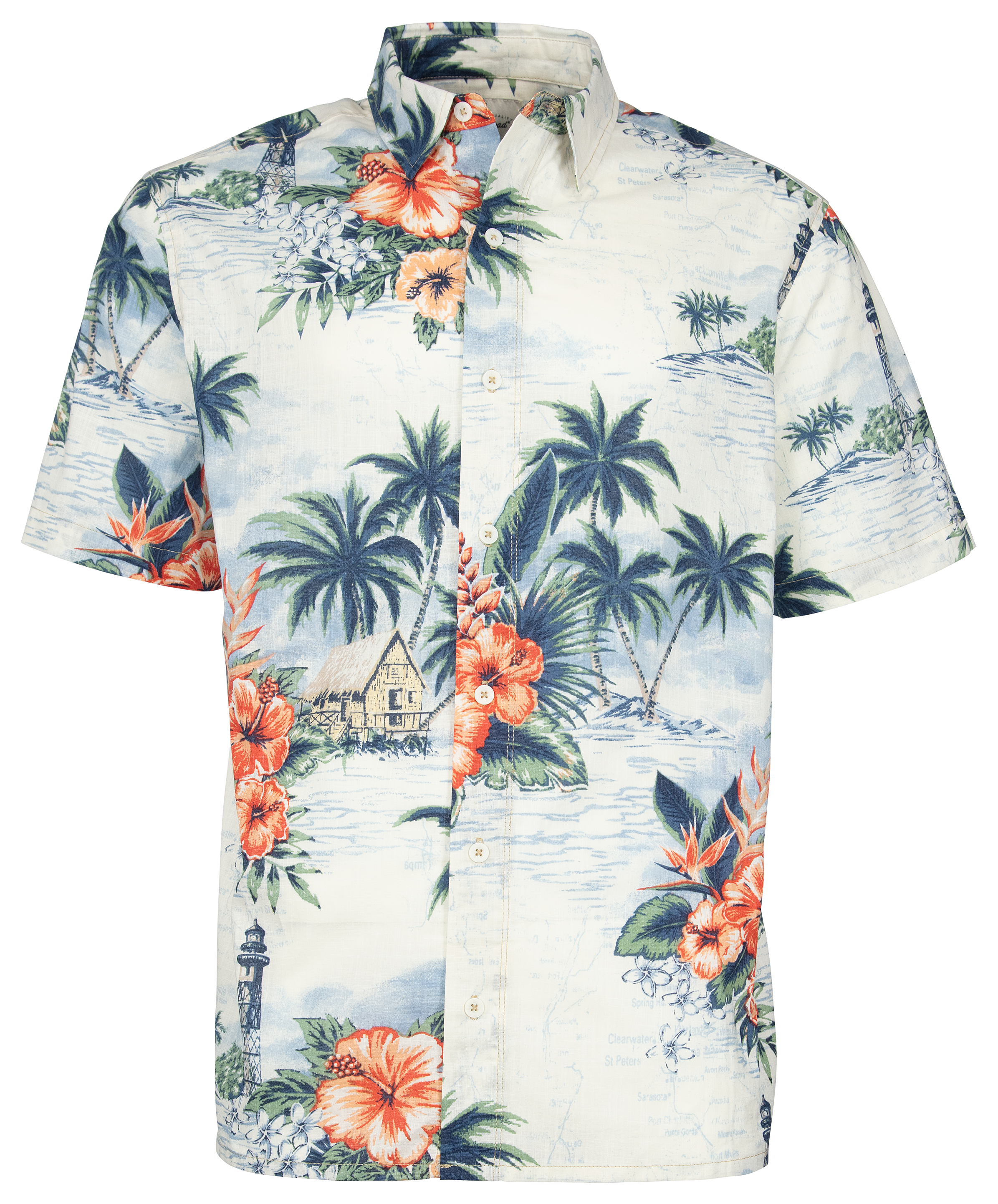 RedHead Reverse Print Short-Sleeve Shirt for Men - Bone Hibiscus - M product image