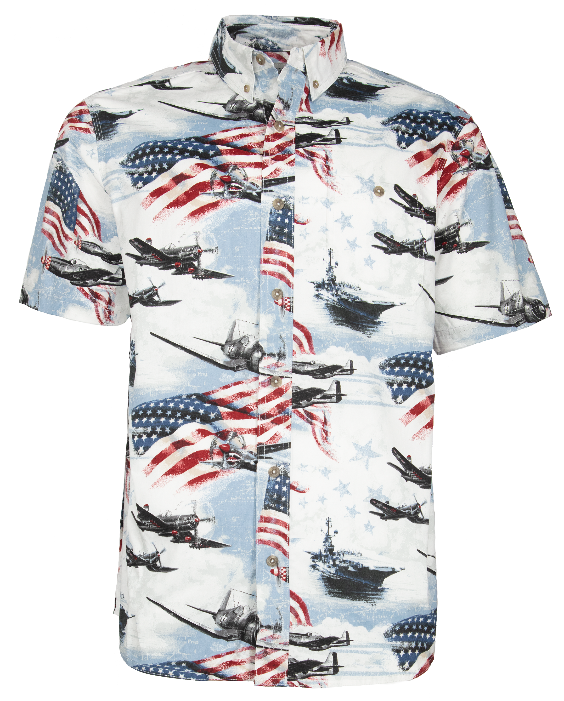 RedHead American Legacy Fighter Planes Short-Sleeve Shirt for Men - Blue - XL product image