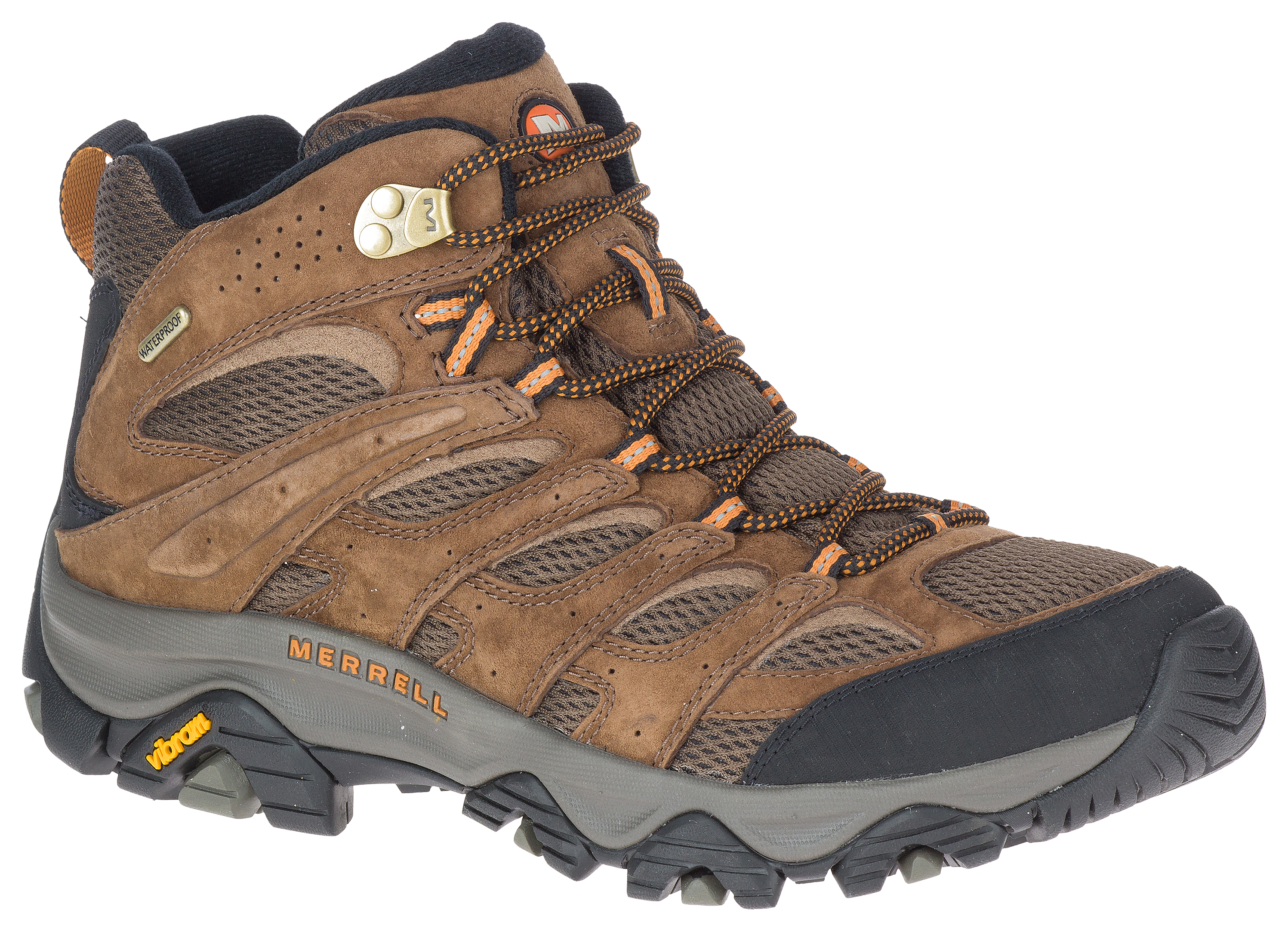 Image of Merrell Moab 3 Mid Waterproof Hiking Boots for Men - Earth - 8.5M