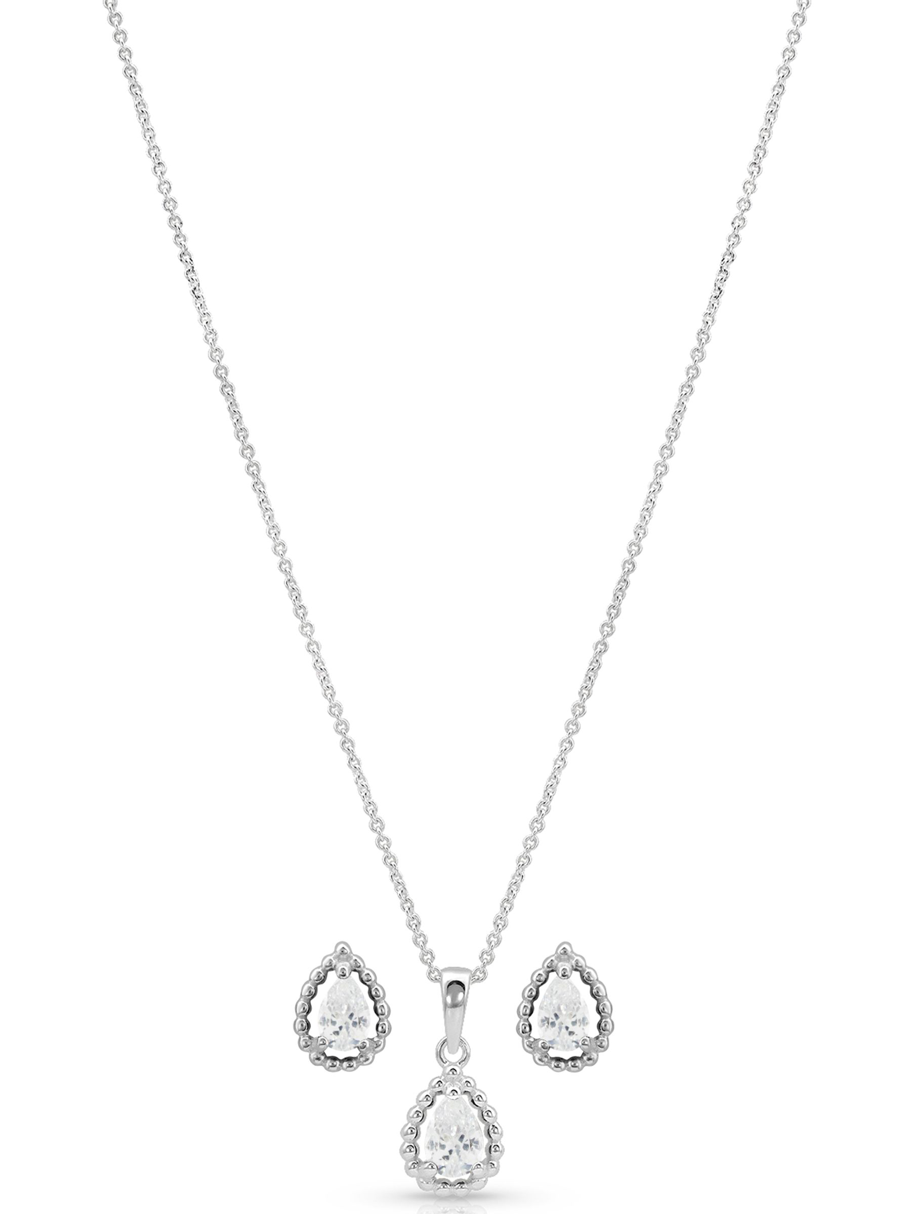 Image of Montana Silversmiths Arctic Rain Necklace and Earrings Set