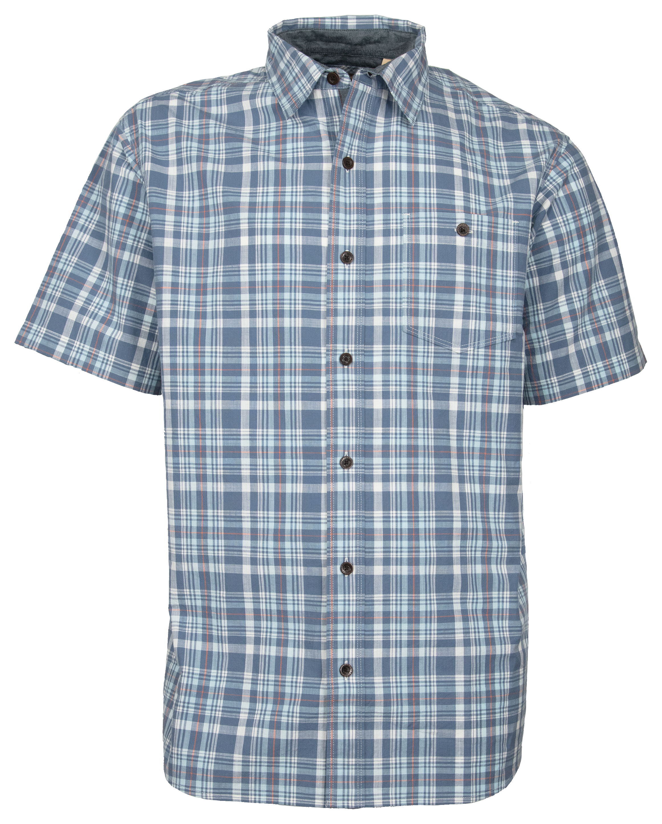 RedHead Yarn-Dyed Madras Plaid Short-Sleeve Shirt for Men - Dusty Blue Plaid - 2XL product image