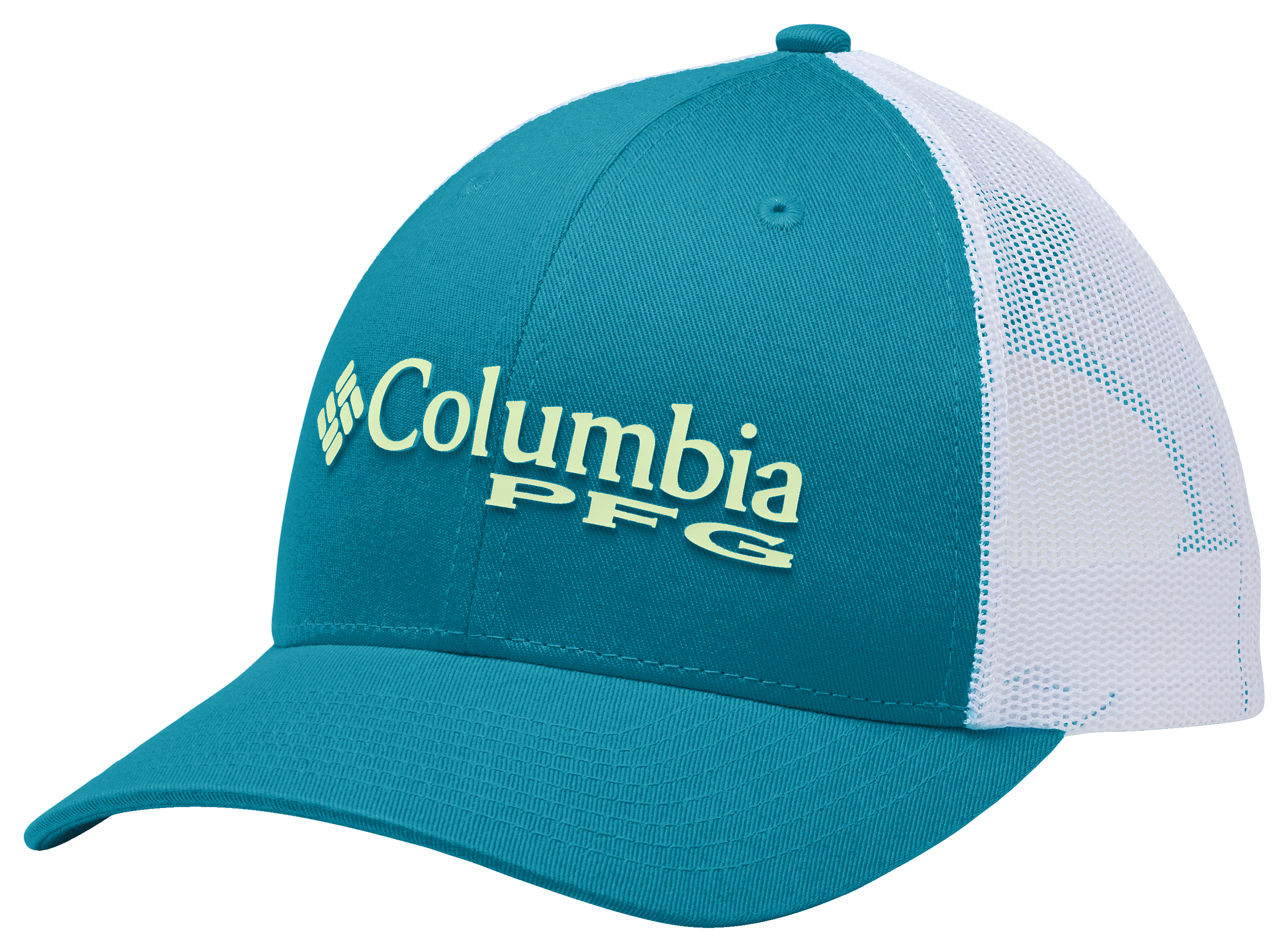 Columbia PFG Mesh Adjustable Ball Cap for Ladies - Deep Marine/Light Lime/P