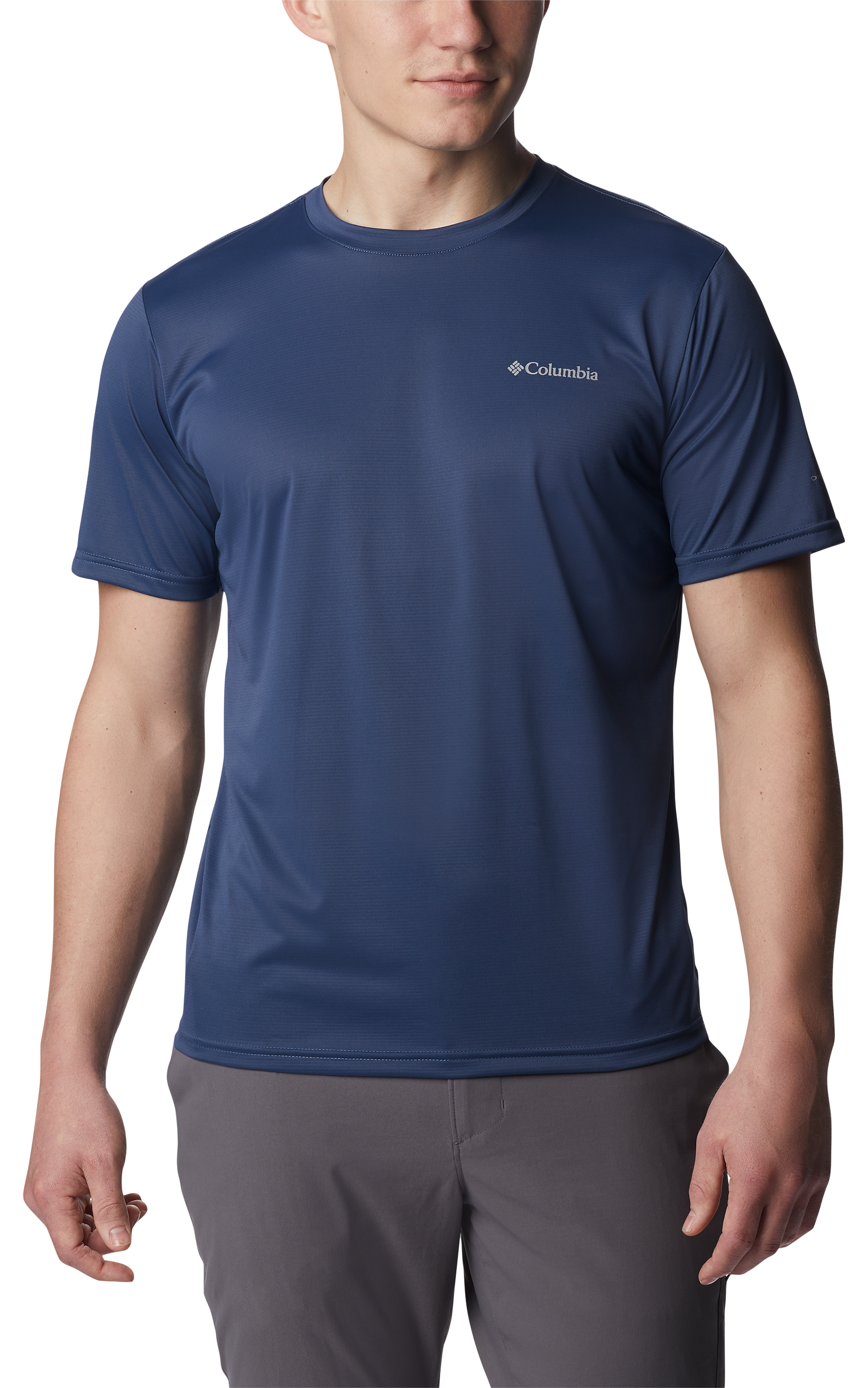 Image of Columbia Hike Crewneck Short-Sleeve Shirt for Men - Dark Mountain - S