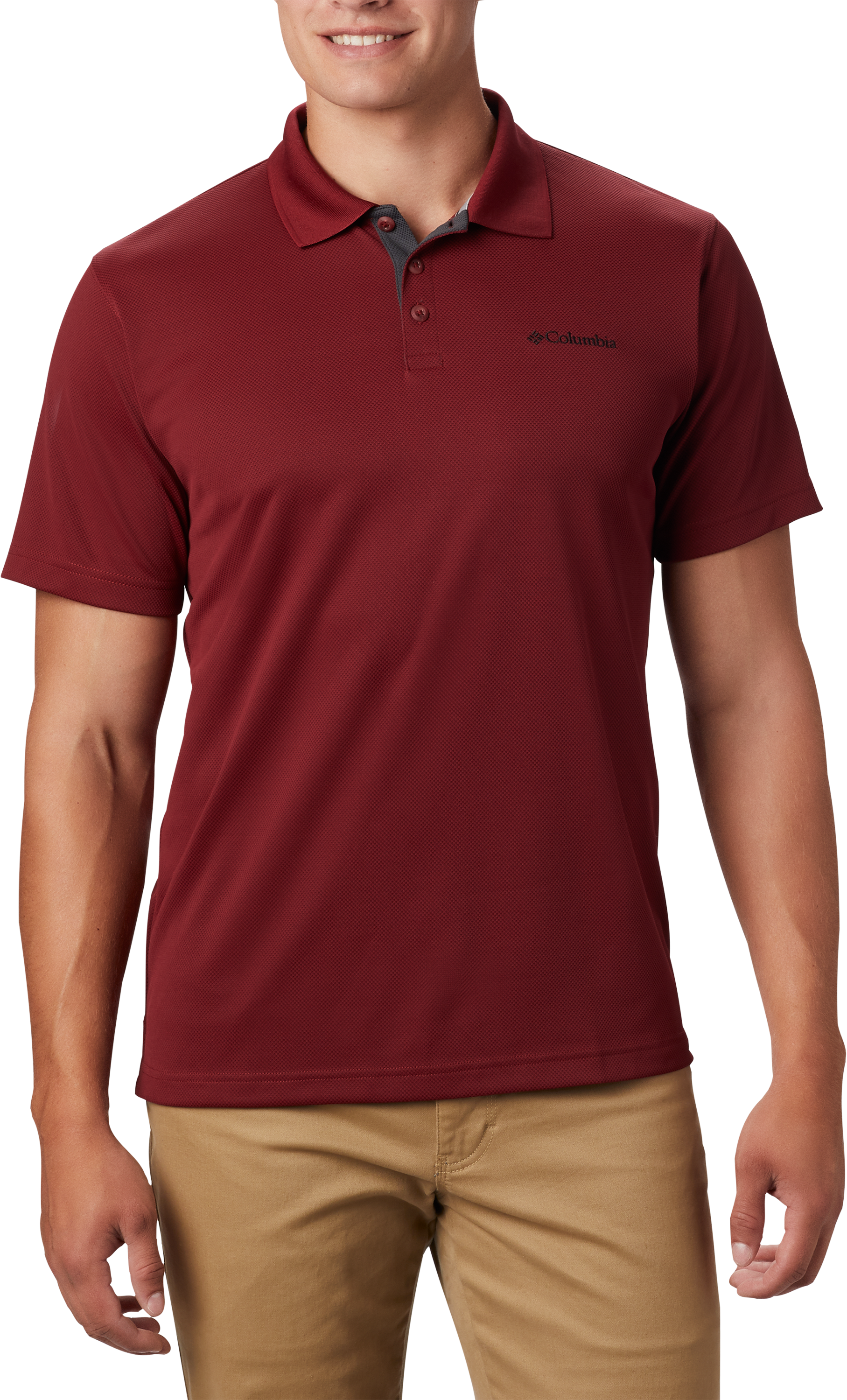 Image of Columbia Utilizer Short-Sleeve Polo for Men - Red Jasper - S