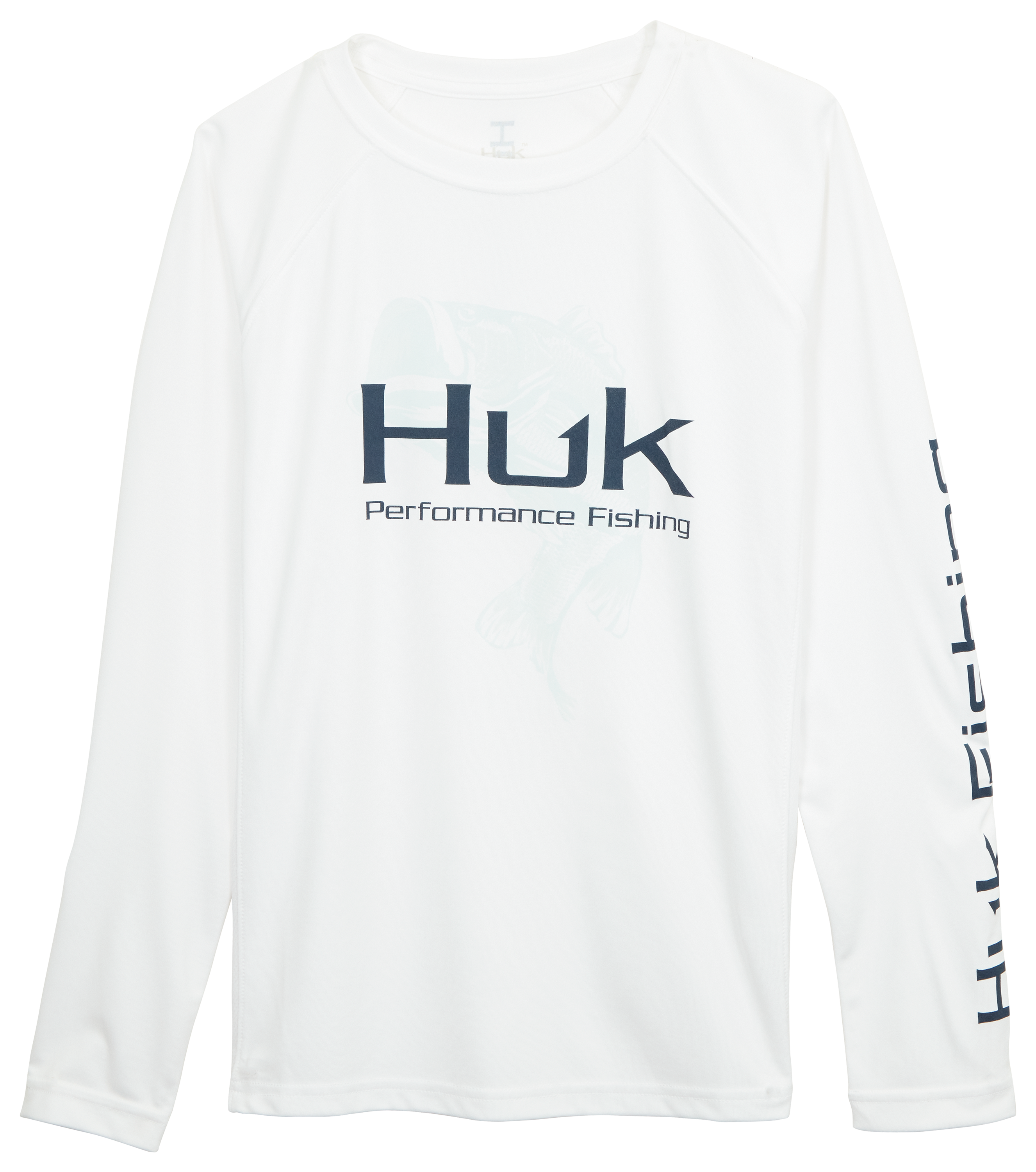 Huk Youth Big Mouth Sun Pursuit Long Sleeve Shirt - White - S - S (Small)