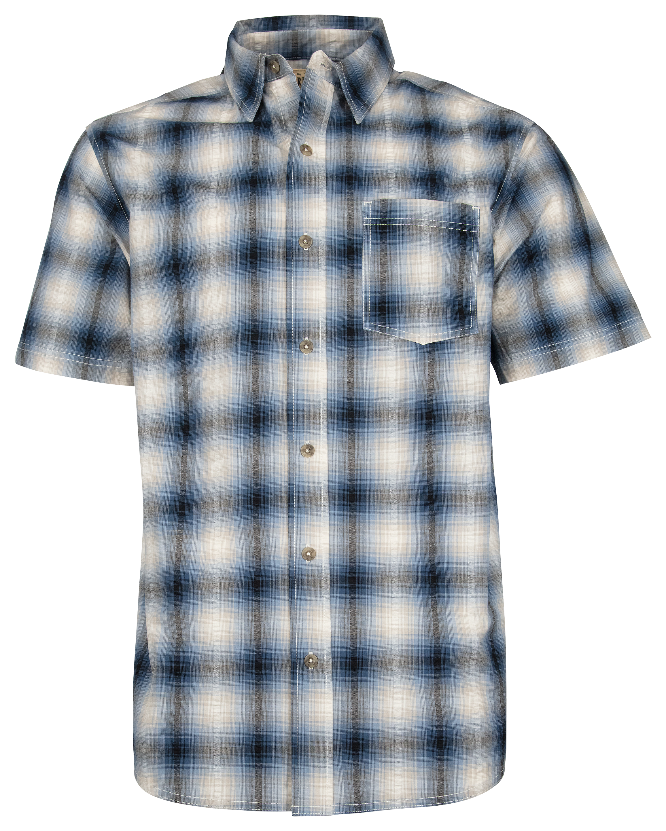 Redhead Seersucker Plaid Short-Sleeve Shirt for Men - Bluebird - S