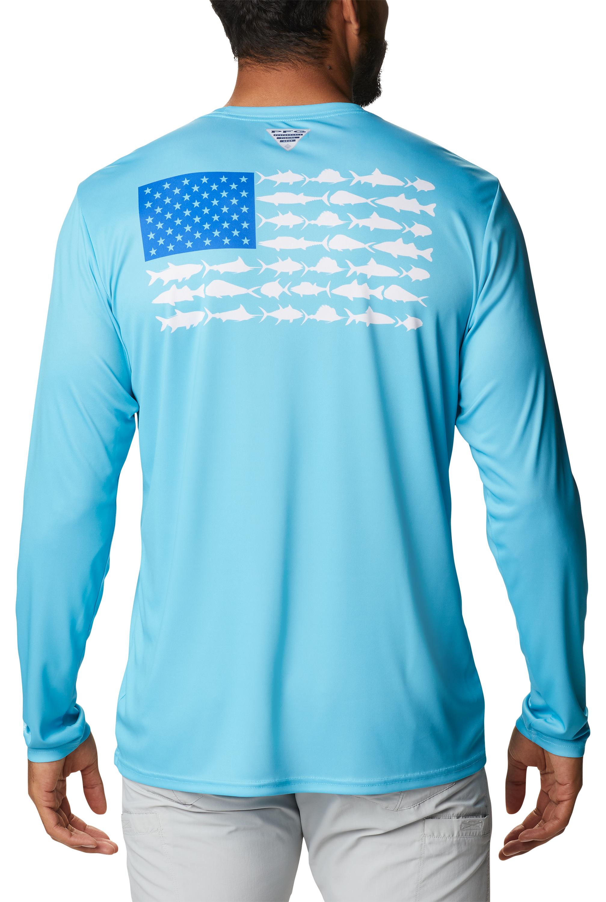 Columbia Terminal Tackle PFG Fish Flag Long-Sleeve Shirt for Men - Atoll/Bl