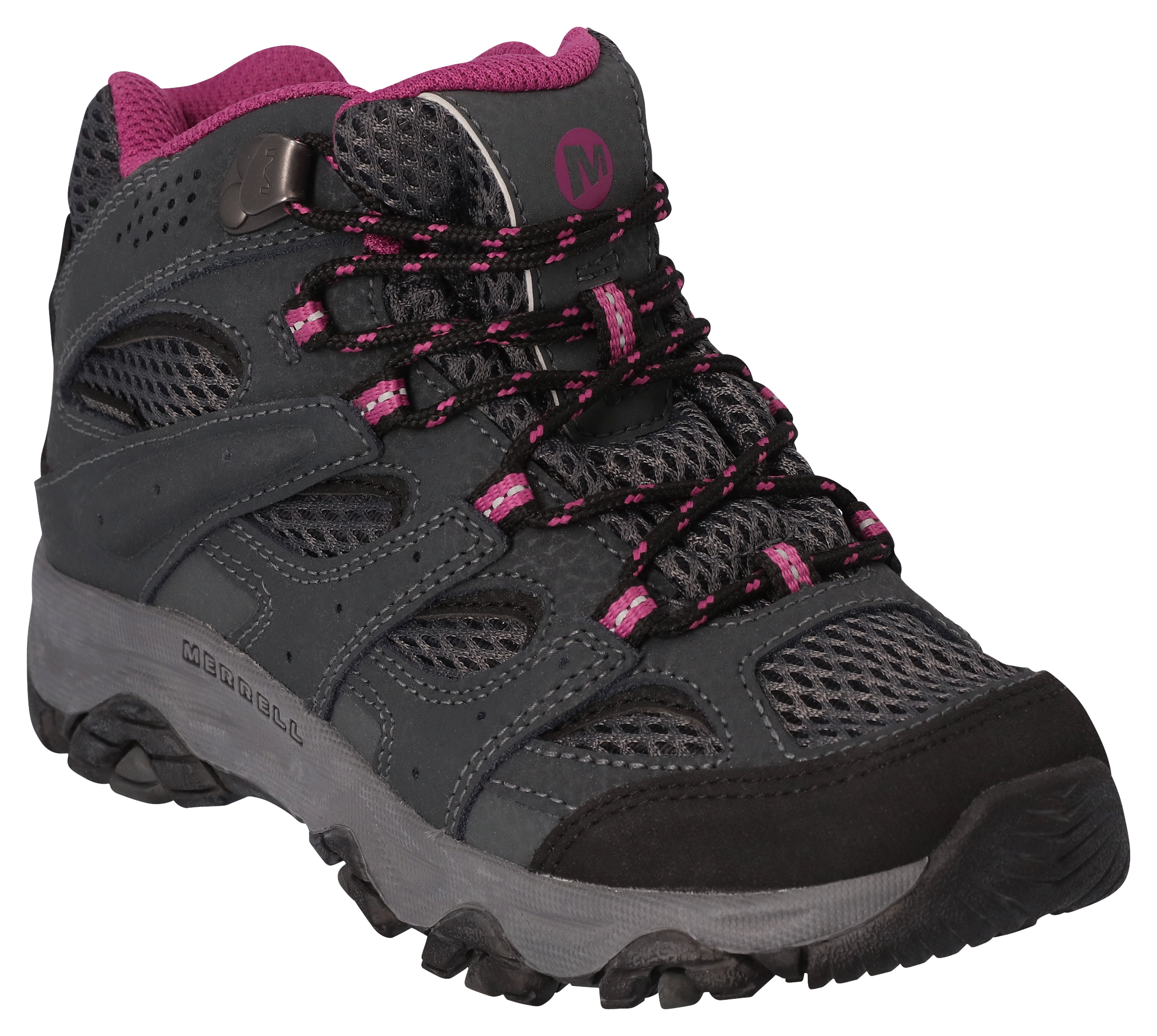 Merrell Moab III Mid Waterproof Hiking Boots for Kids - Granite - 1 Kids