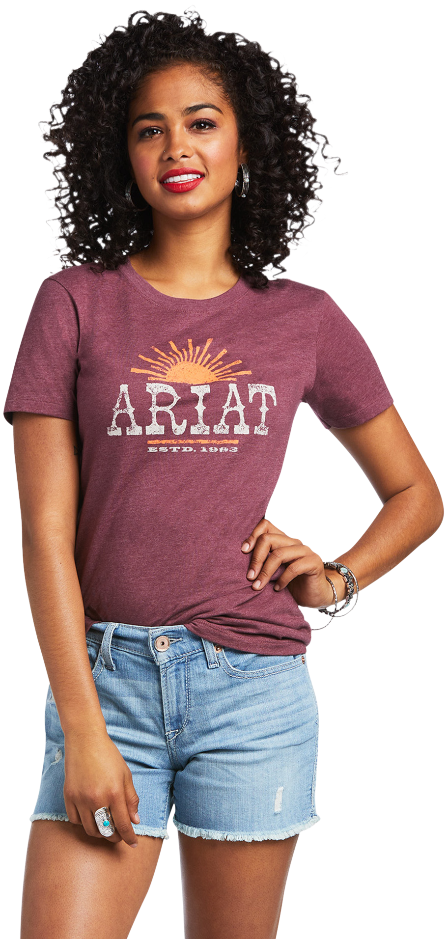 Ariat Amarillo Short-Sleeve T-Shirt for Ladies - Burgundy Heather - M