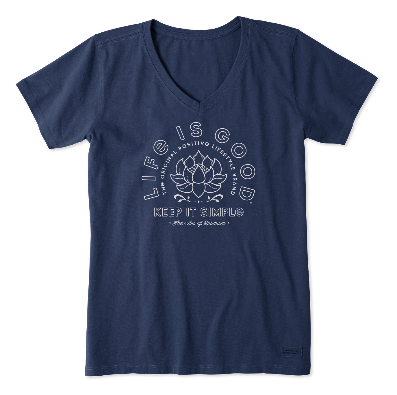 Life is Good Simple Lotus Short-Sleeve Crusher Tee for Ladies - Darkest Blue - L product image