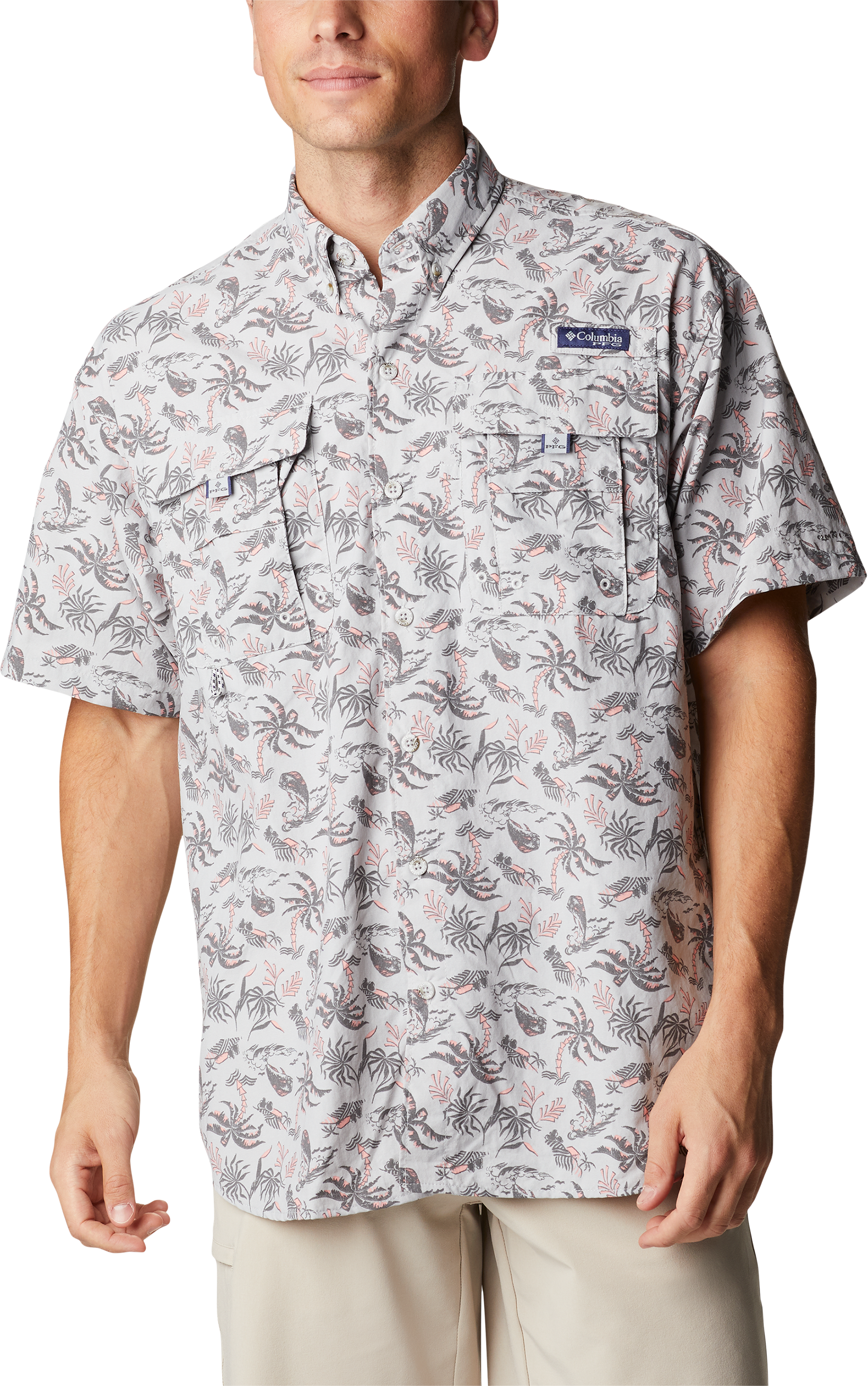 Columbia PFG Super Bahama Short-Sleeve Shirt for Men - Cool Grey Dorado Isl - 120816054903102-3261635 - Fishing Guys have been fishing for years in different vers sku 120816054903102-3261635