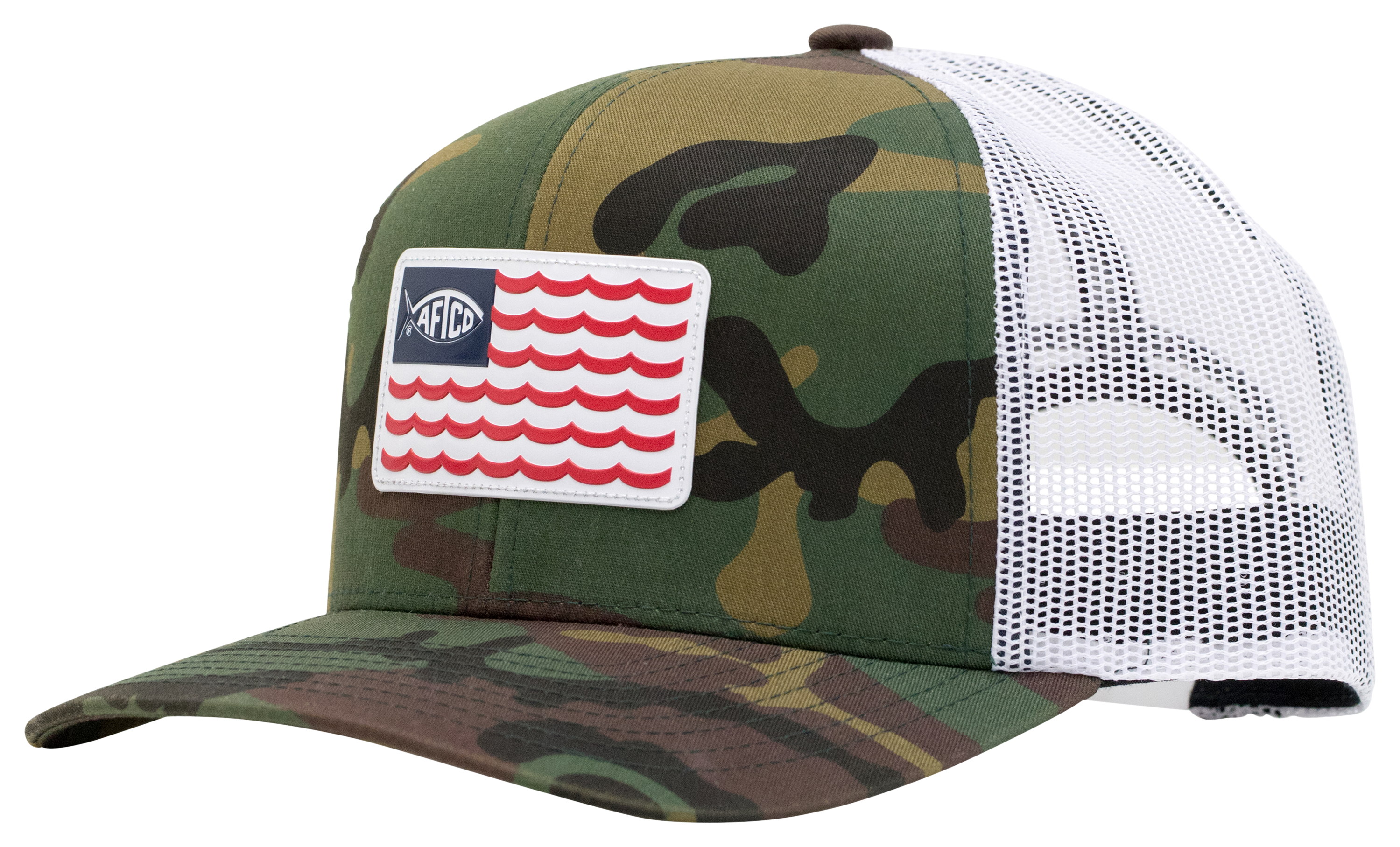 AFTCO Canton Trucker Hat for Men - Green Camo