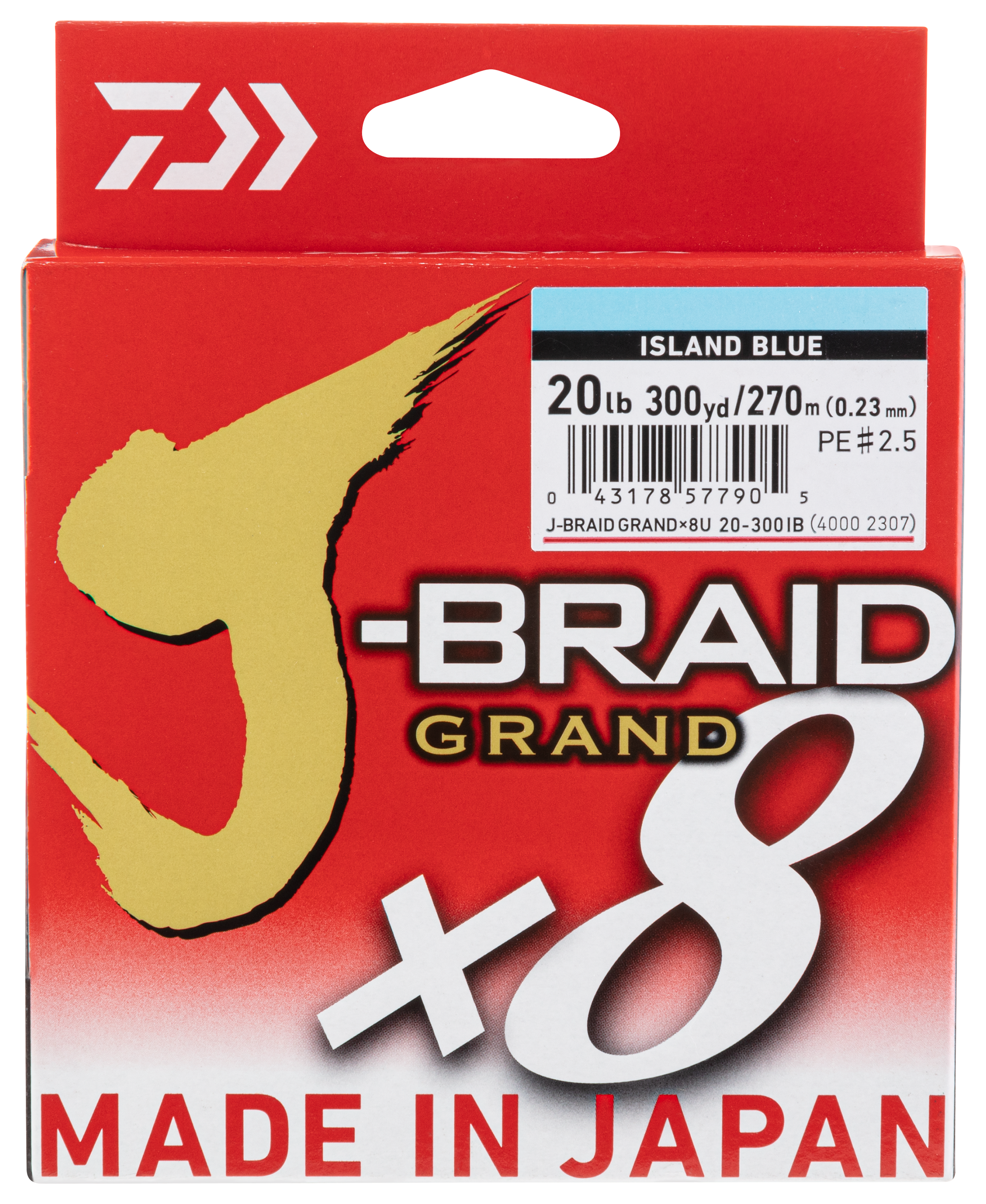 Daiwa J-Braid x8 Grand Braided Line - 100 lb. - 3000 yd. - Island Blue -  Melton Tackle