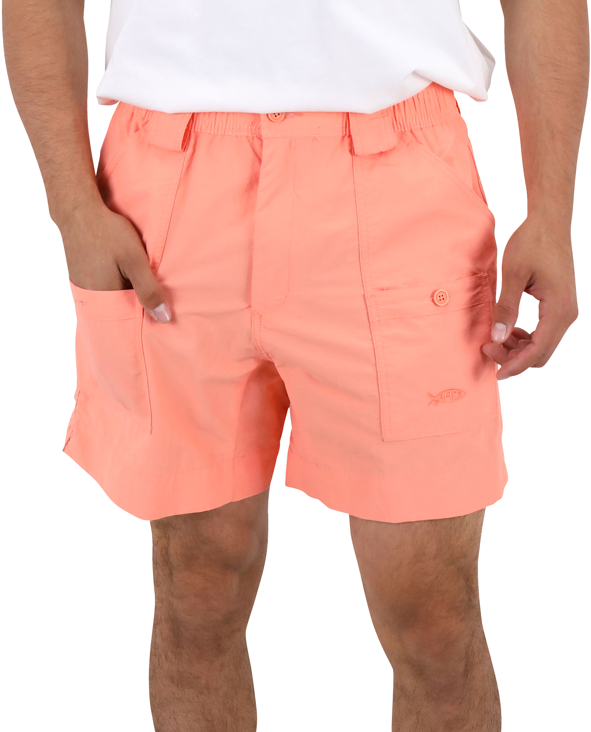 Image of AFTCO Original Fishing Shorts for Men - Desert Coral - 44