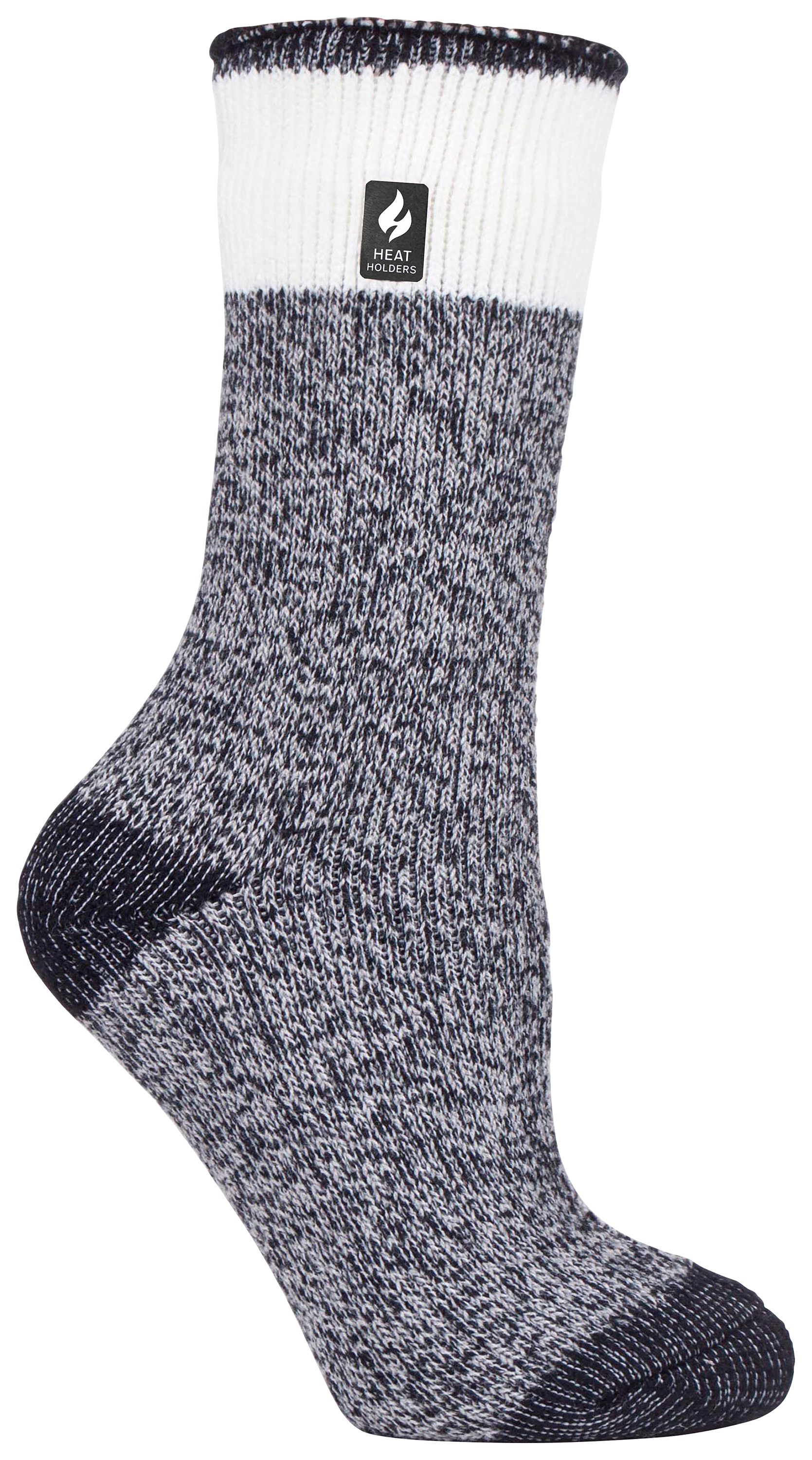 Image of Heat Holders LITE Willow Block Twist Thermal Crew Socks for Ladies - Black