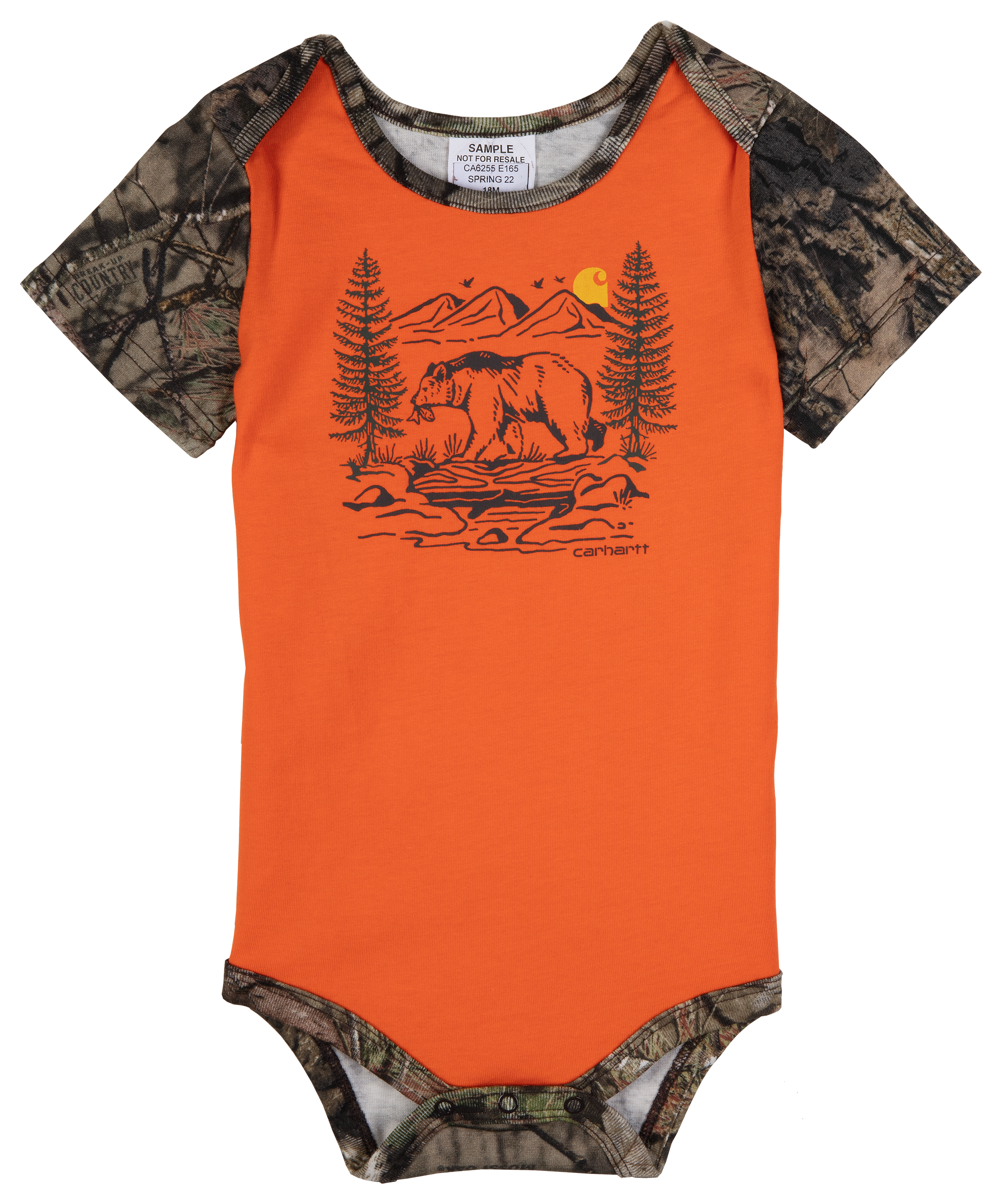 Carhartt Infant Boys CA6390 Bear Baby Bodysuit - Short Sleeve