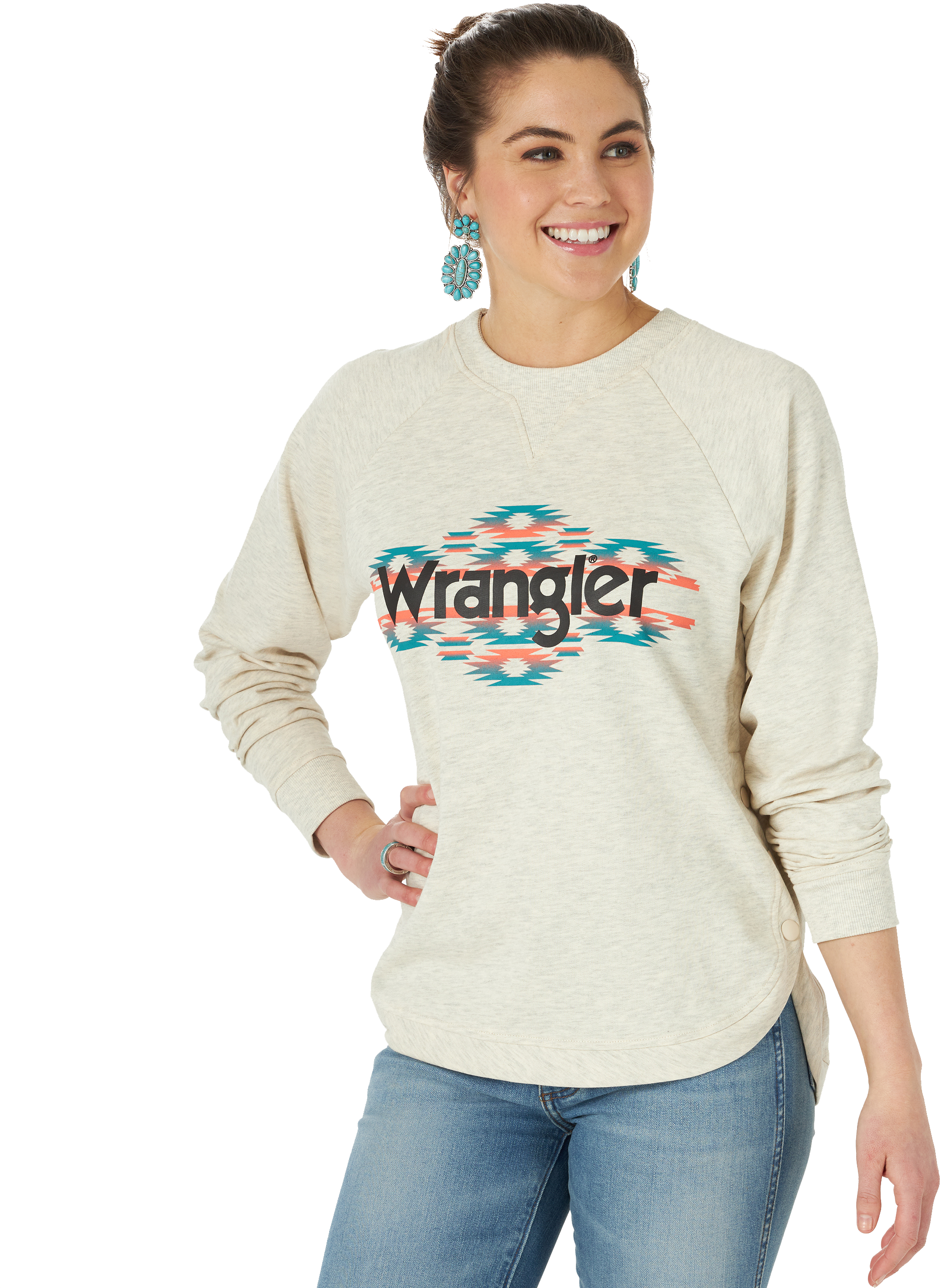 Wrangler Retro Southwestern Logo Long-Sleeve Sweatshirt for Ladies |  Cabela's