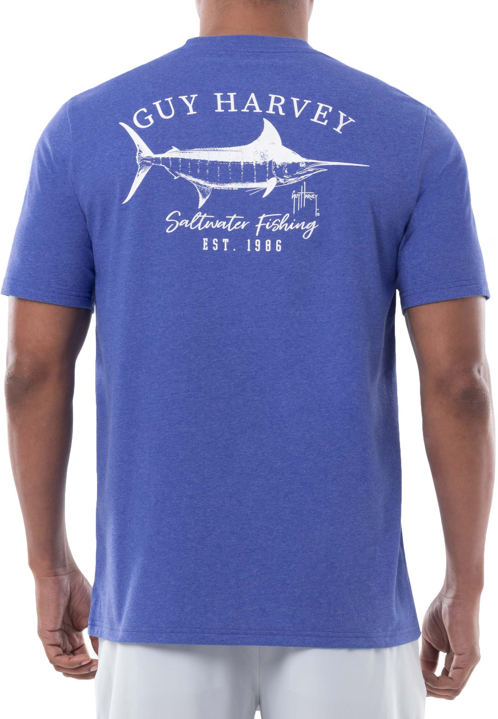 GUY HARVEY Marlin Sketch Short-Sleeve Pocket T-Shirt for Men