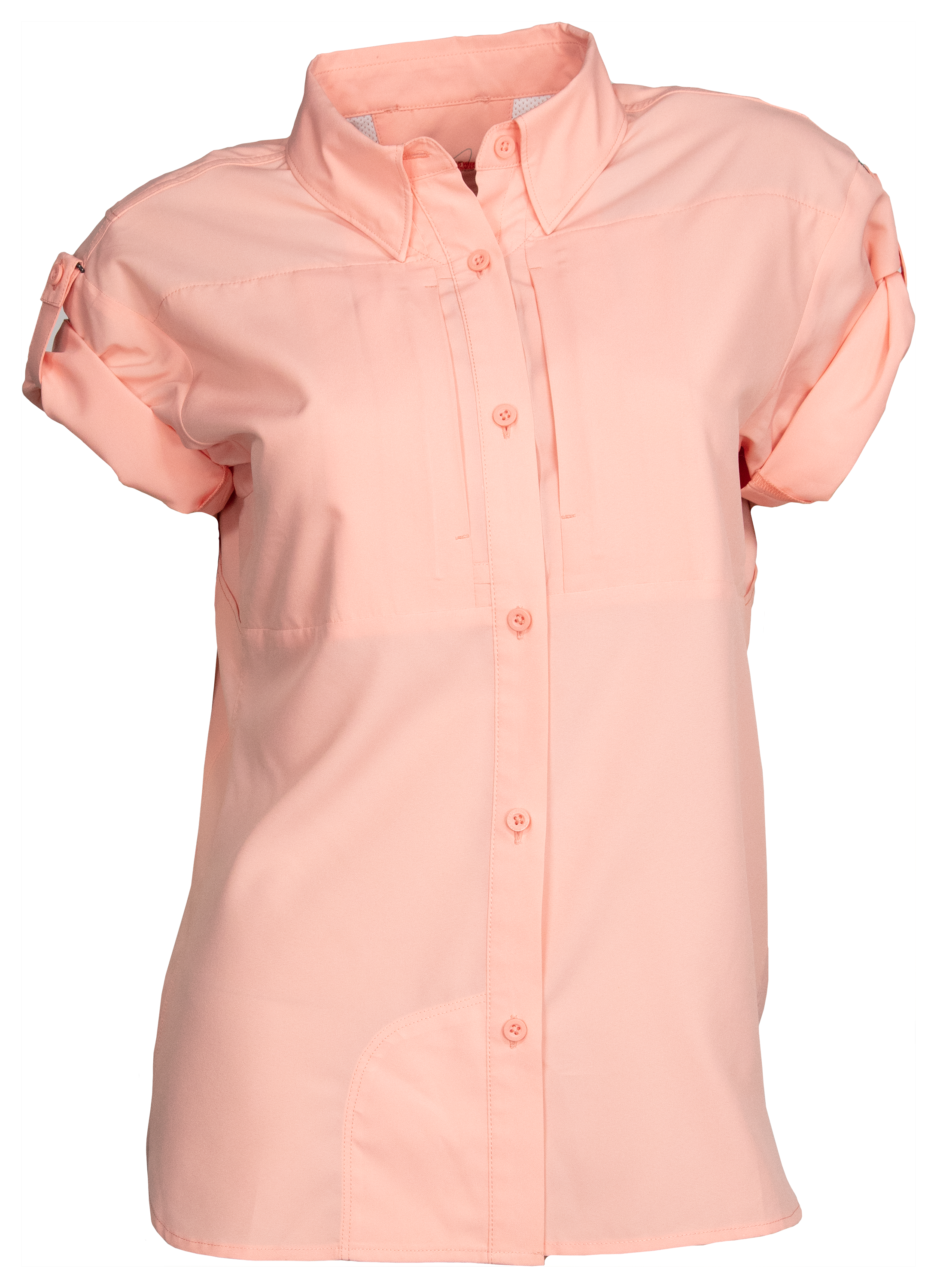World Wide Sportsman Marina Button-Up Short-Sleeve Shirt for Ladies - Candle Light Peach - XXL