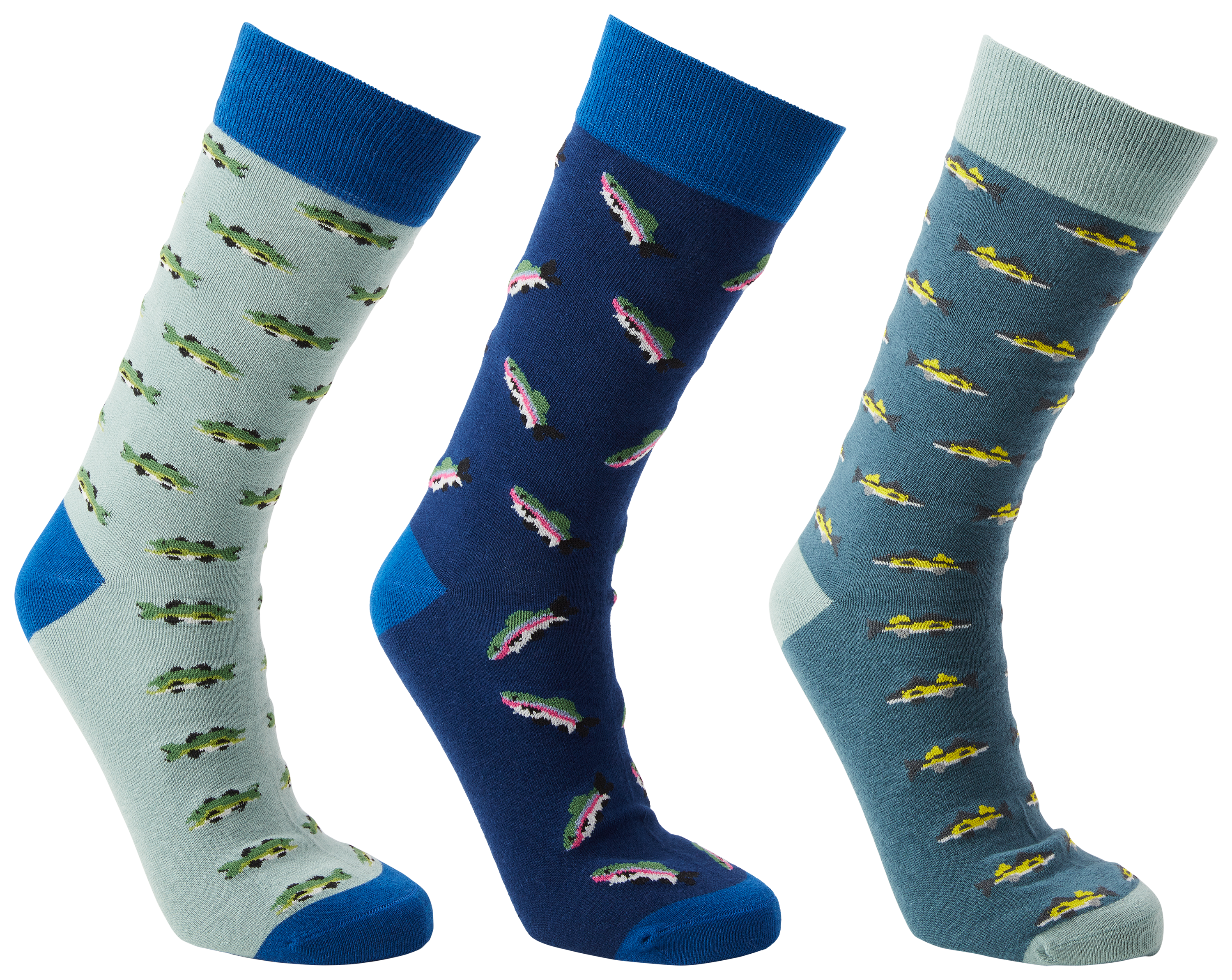 RedHead Freshwater Fishing Novelty 3-Pack Socks for Men