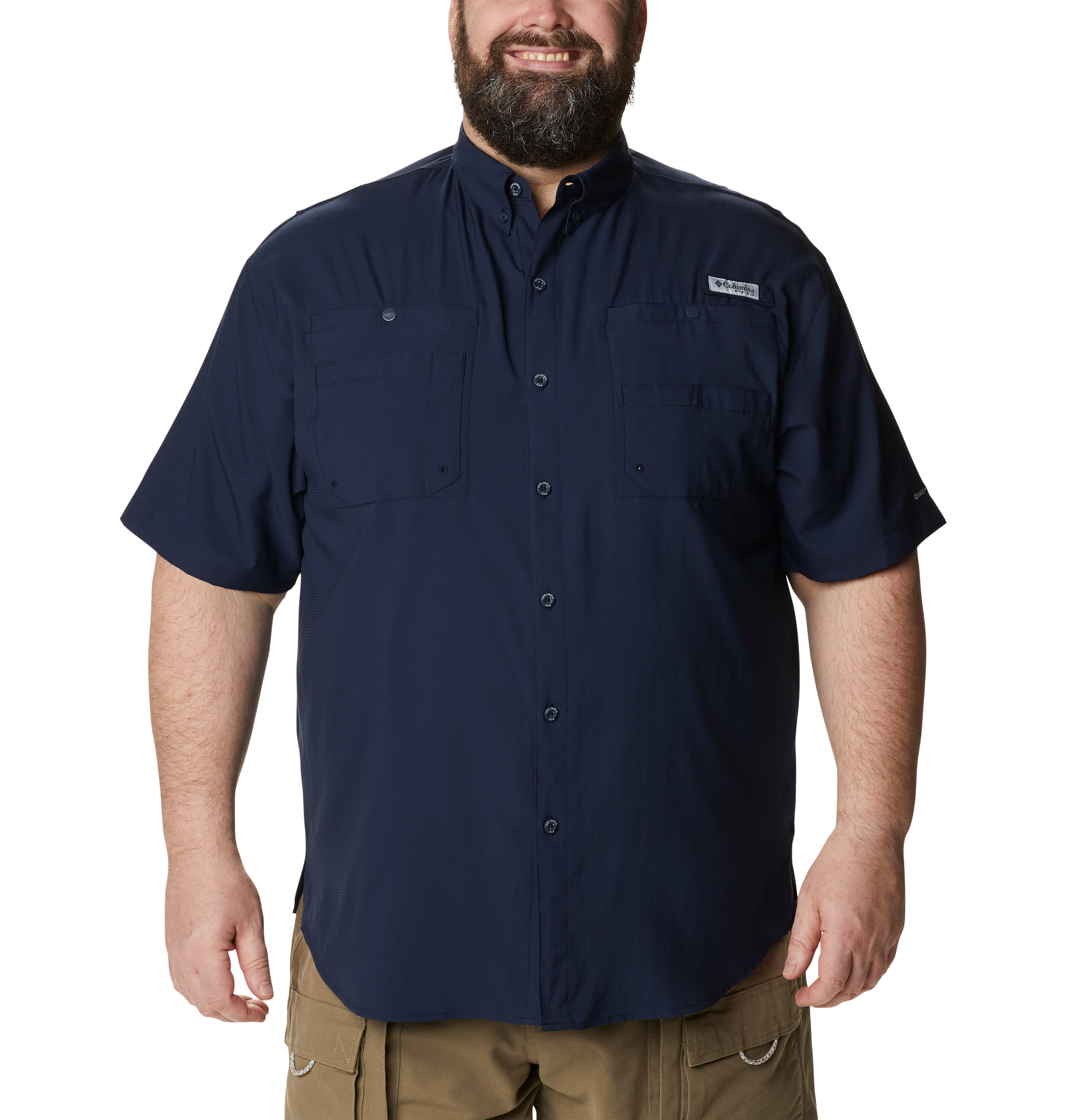 Image of Columbia Tamiami II Short-Sleeve Button-Down Shirt - Collegiate Navy