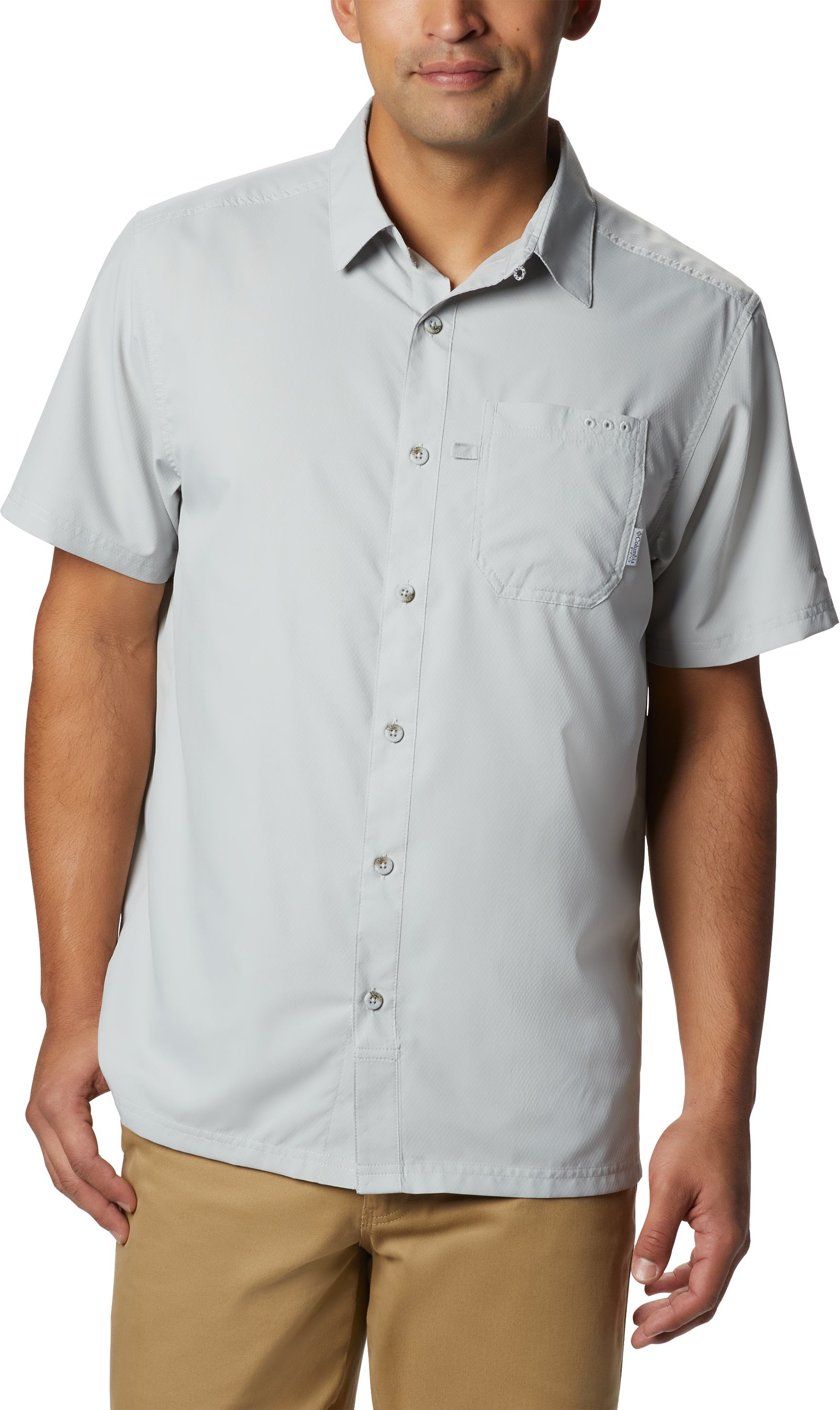 Image of Columbia PFG Slack Tide Camp Short-Sleeve Button-Down Shirt for Men - Cool Grey - XLT