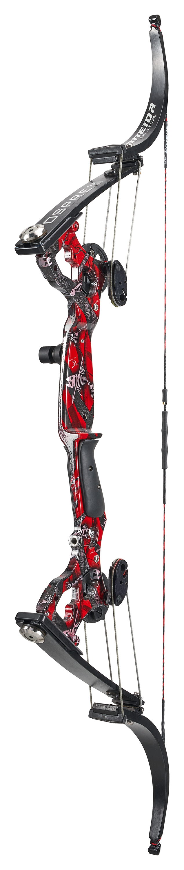 Image of "Oneida Eagle Osprey Lever Action Bowfishing Bow - 30-50 lbs - Right Hand - Blood Red Deadfin - 25.5""-27.5"""