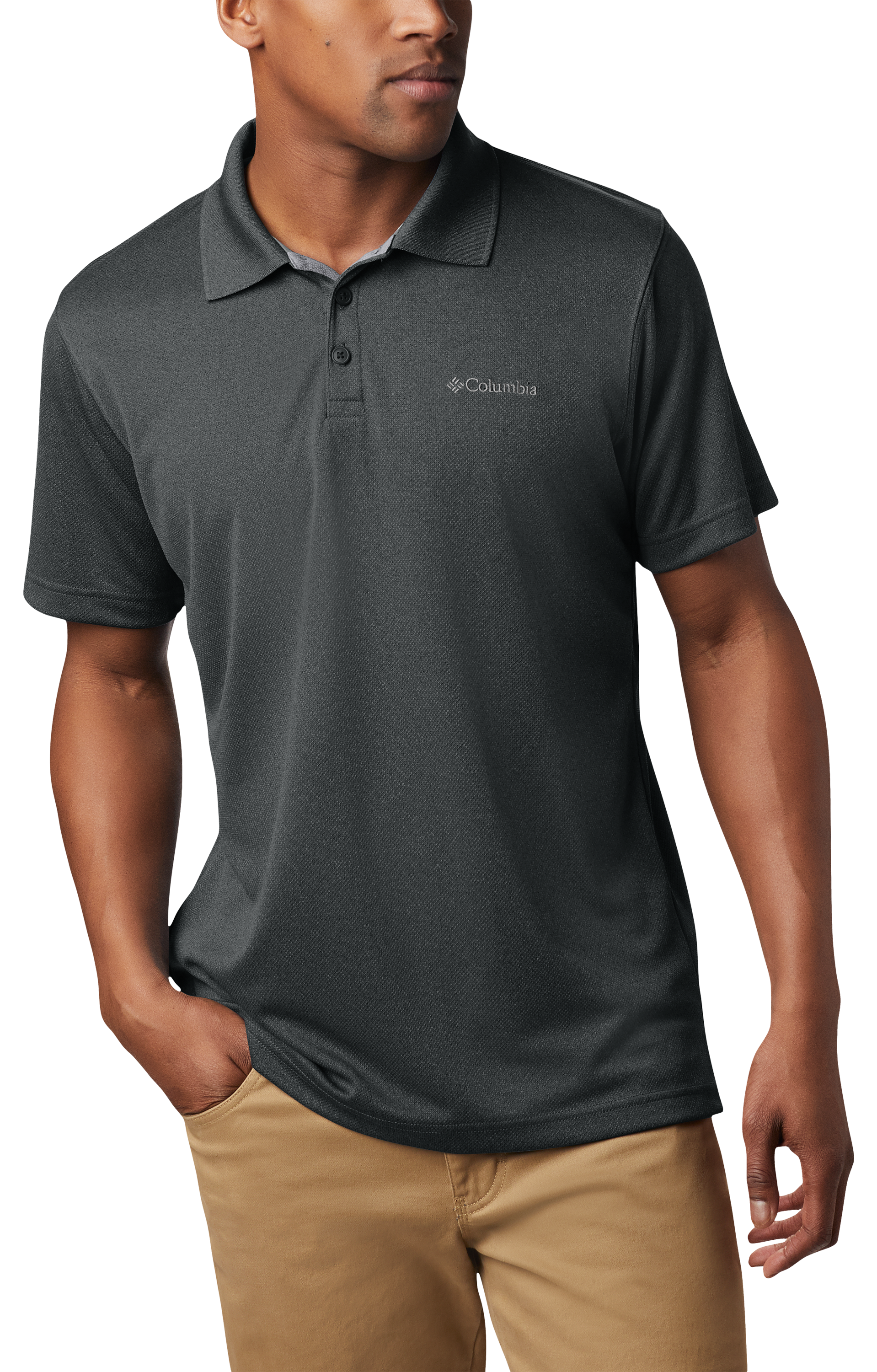 Columbia Utilizer Short-Sleeve Polo for Men - Shark Heather - 2XLT