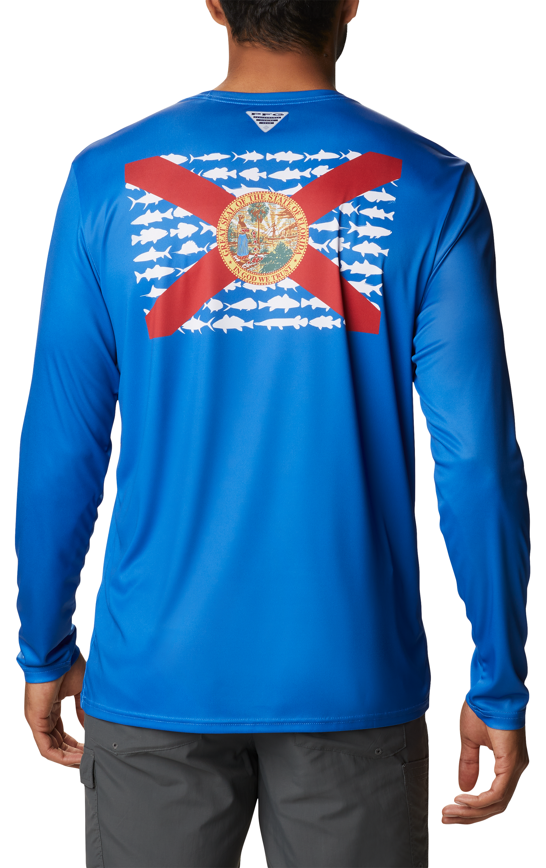 COLUMBIA Terminal Tackle PFG Florida Fish Flag Long-Sleeve Shirt for Men