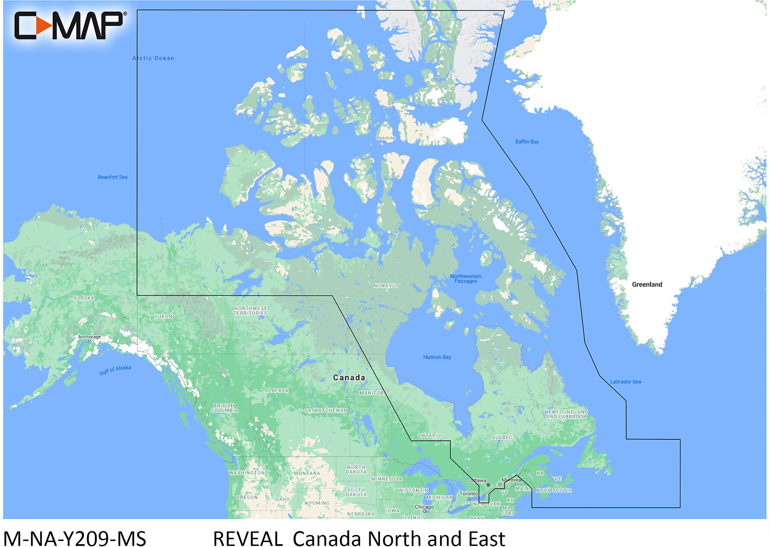 C-MAP Reveal SD Card Map Chart - Canada North & East