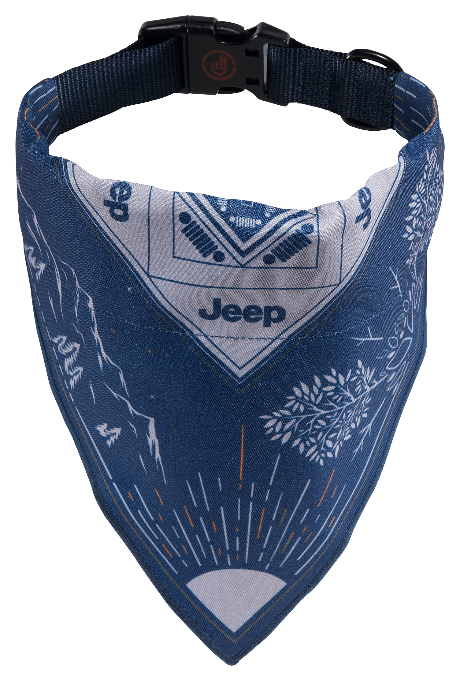 Jeep Mountains Backroads Bandana Dog Collar