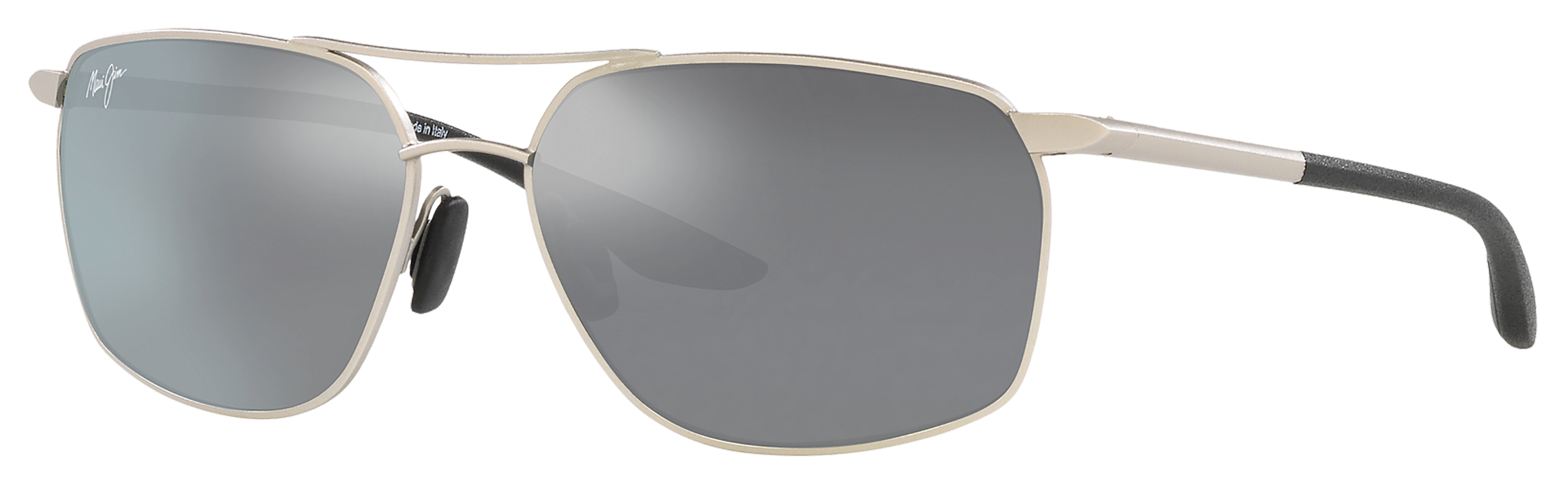 Image of Maui Jim Puu Kukui Glass Polarized Sunglasses - Silver/Gray - X-Large