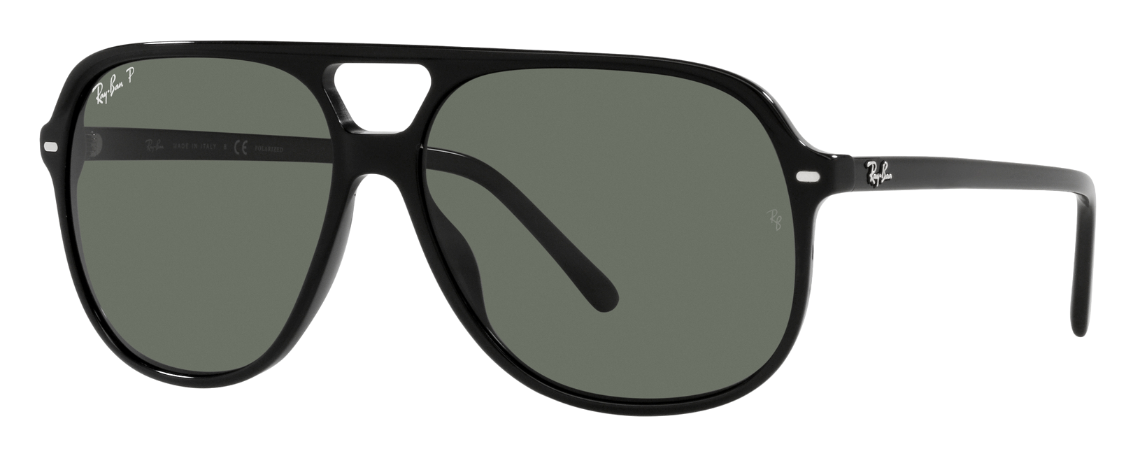 Ray-Ban Bill RB2198 Glass Polarized Sunglasses - Polished Black/Green Class