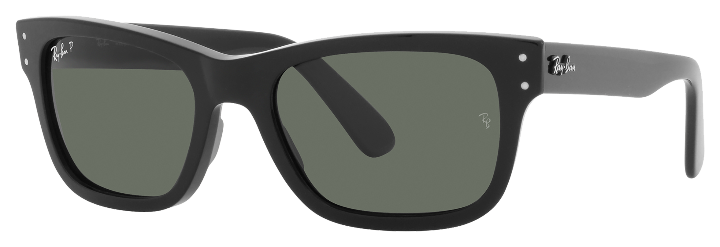 Ray-Ban Mr. Burbank RB2283 Glass Polarized Sunglasses - Polished Black/Gree