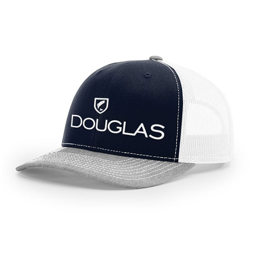 Image of Douglas High Crown 2-Tone Mesh-Back Cap - Navy/White/Heather Gray