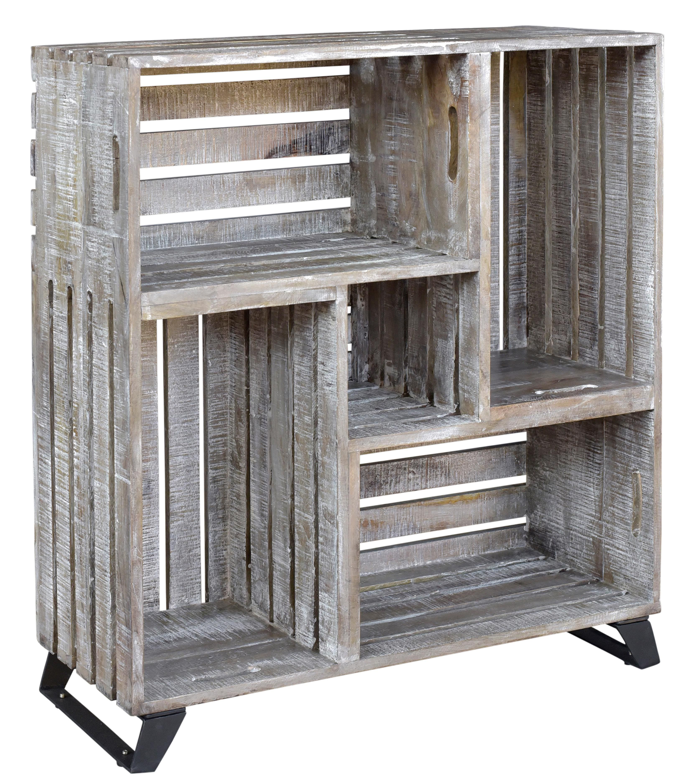 Crestview Collection Wood Reclaimed Crates Bookcase