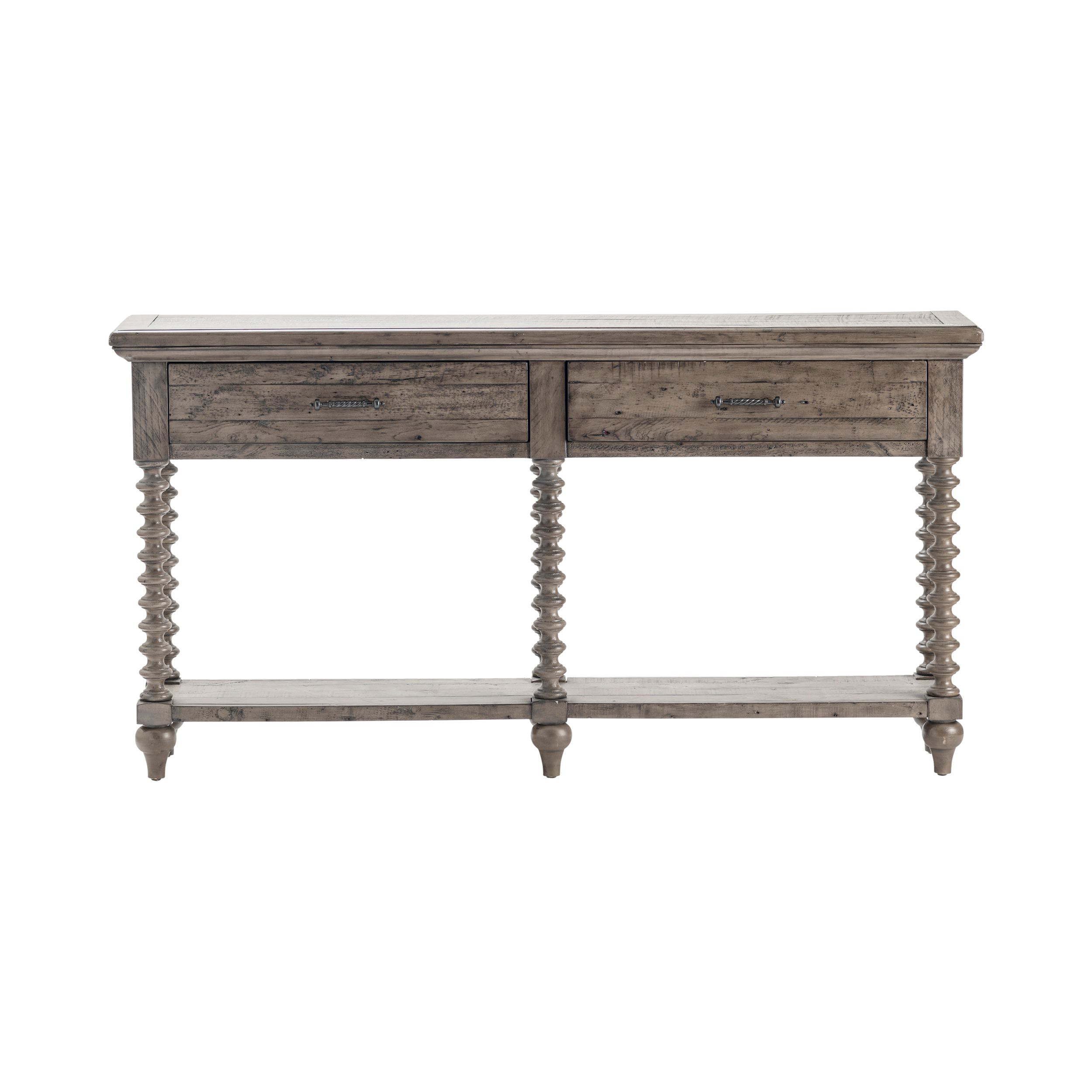 Crestview Collection Distressed Pine Turned Leg Console Table