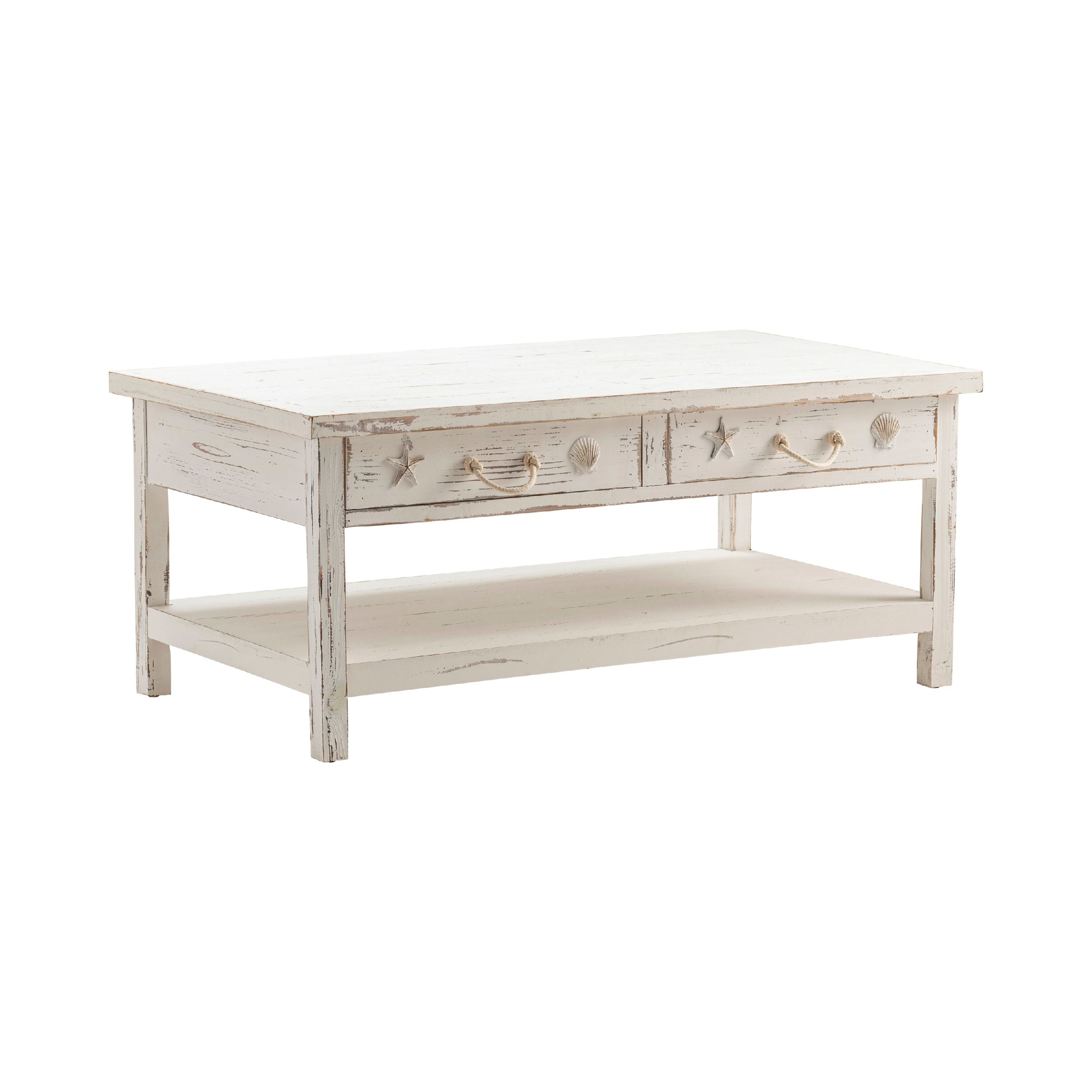 Crestview Collection White Coastal Cocktail Table