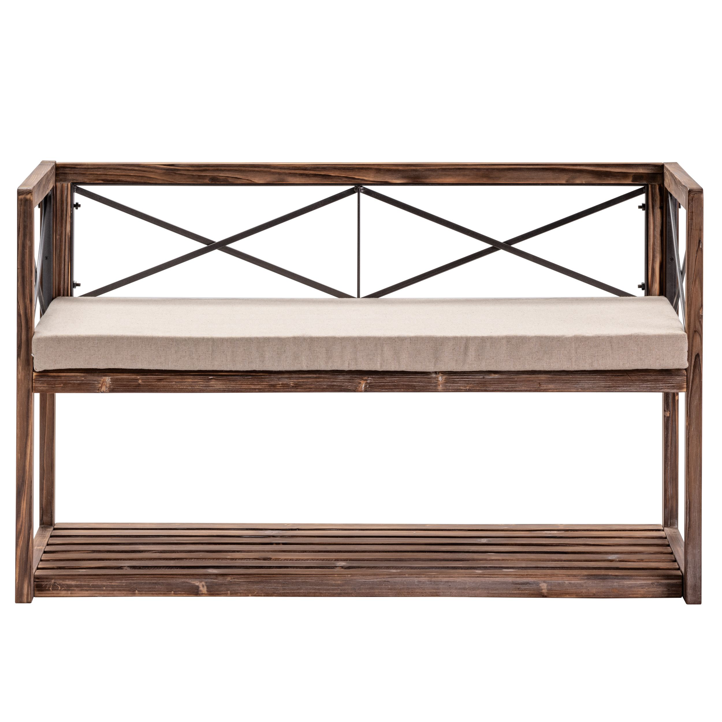 Crestview Collection Meredith Wood and Metal Bench