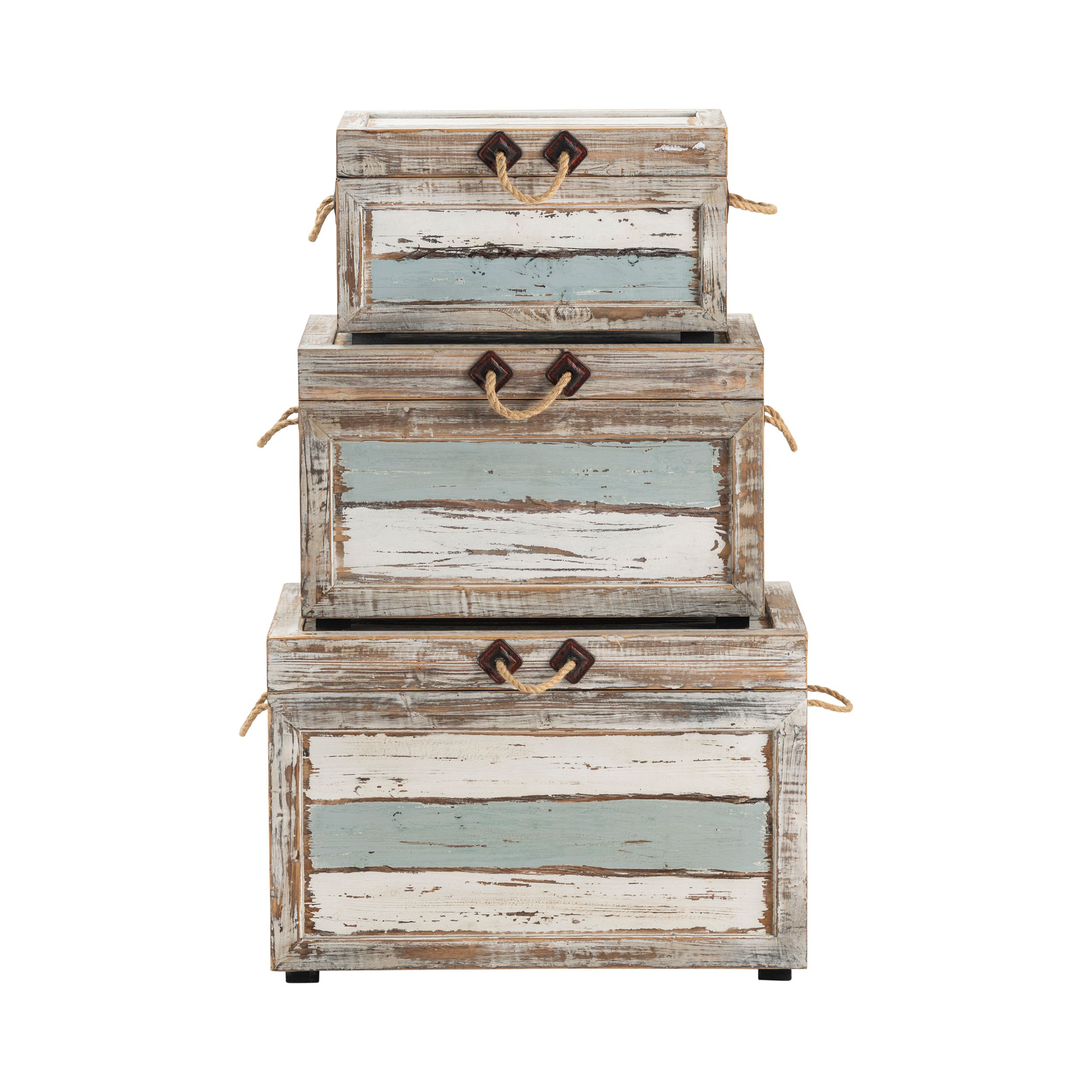 Crestview Collection Nantucket Weathered Trunks