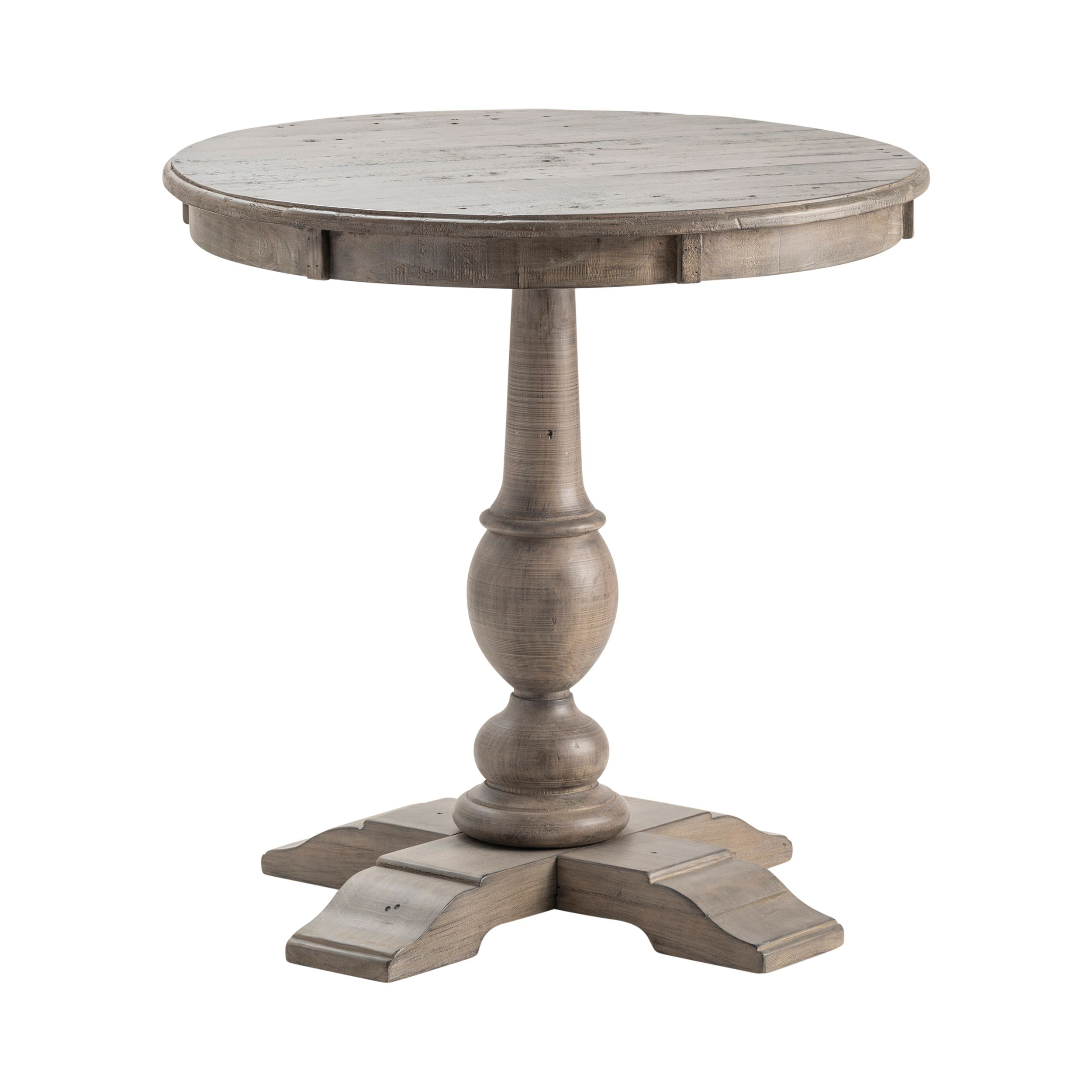 Crestview Collection Pembroke Plantation White-Wash Round Accent Table